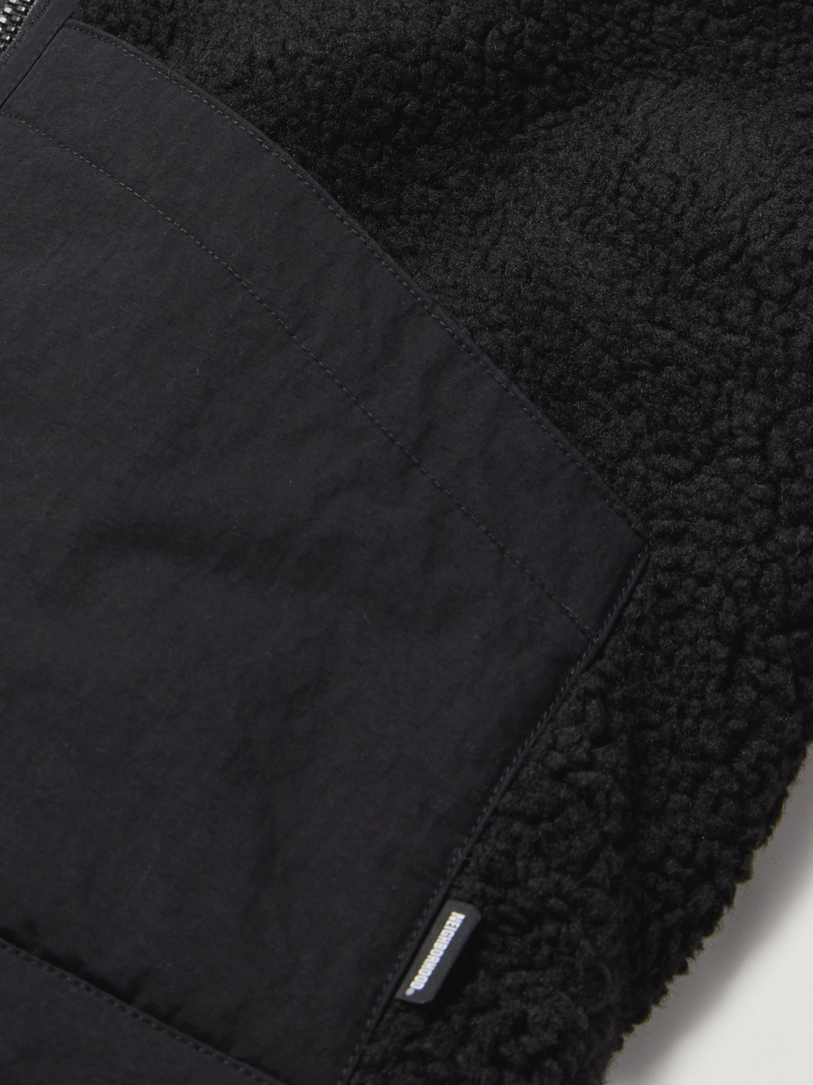 NEIGHBORHOOD B-3 SHELL-TRIMMED FLEECE JACKET
