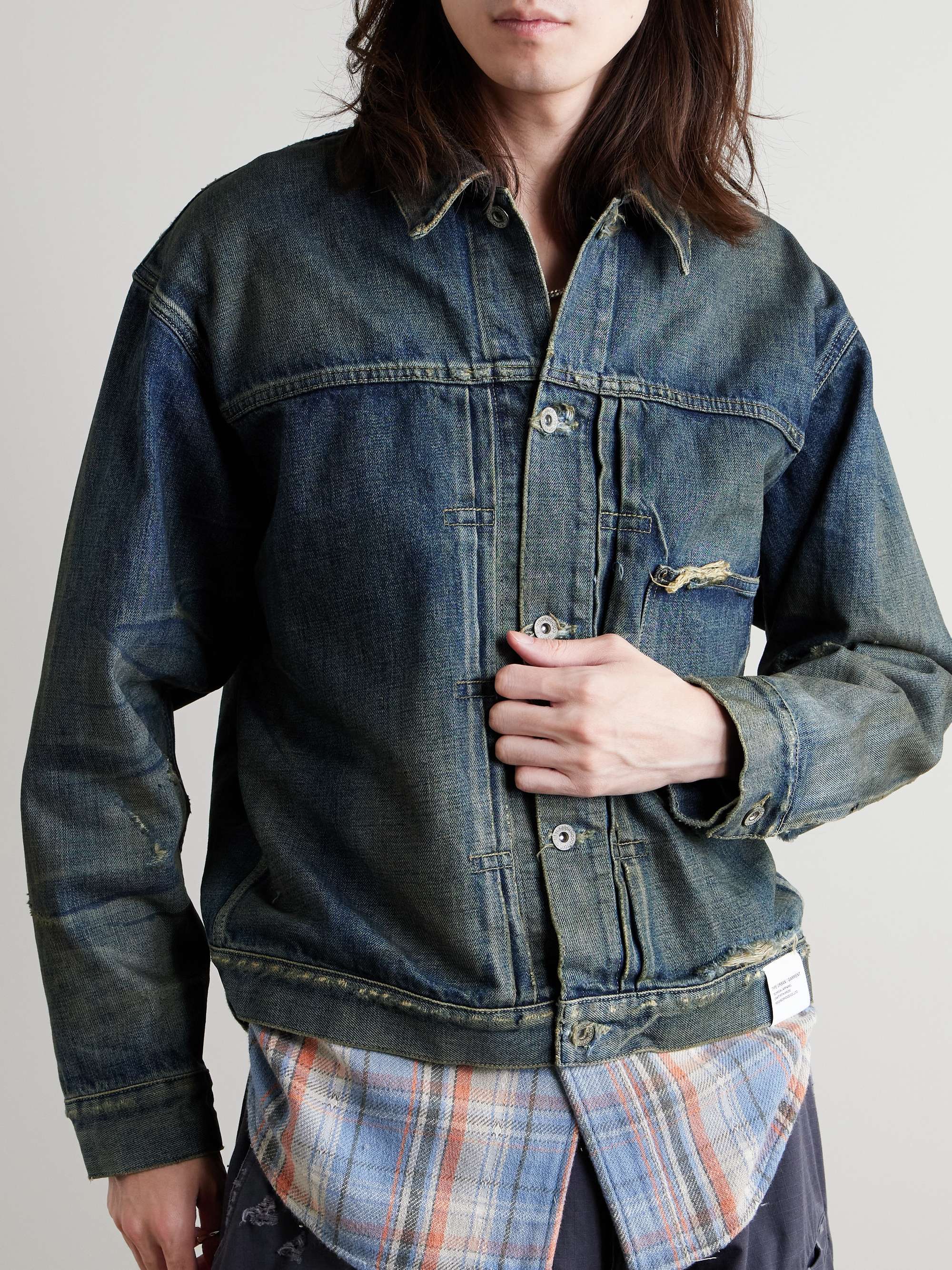 NEIGHBORHOOD Savage Type-1 Distressed Denim Jacket for Men