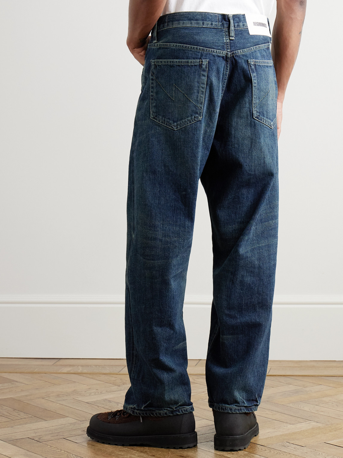 Shop Neighborhood Straight-leg Selvedge Jeans In Blue