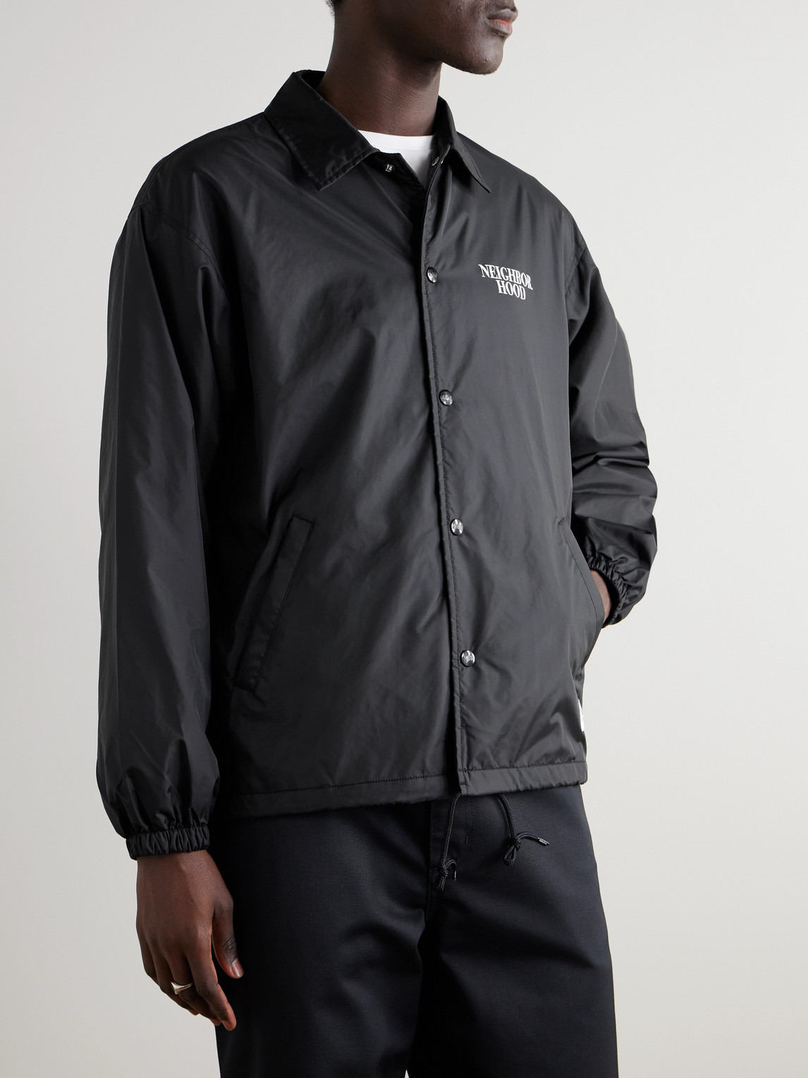 Neighborhood Logo-print Nylon Jacket In Black | ModeSens