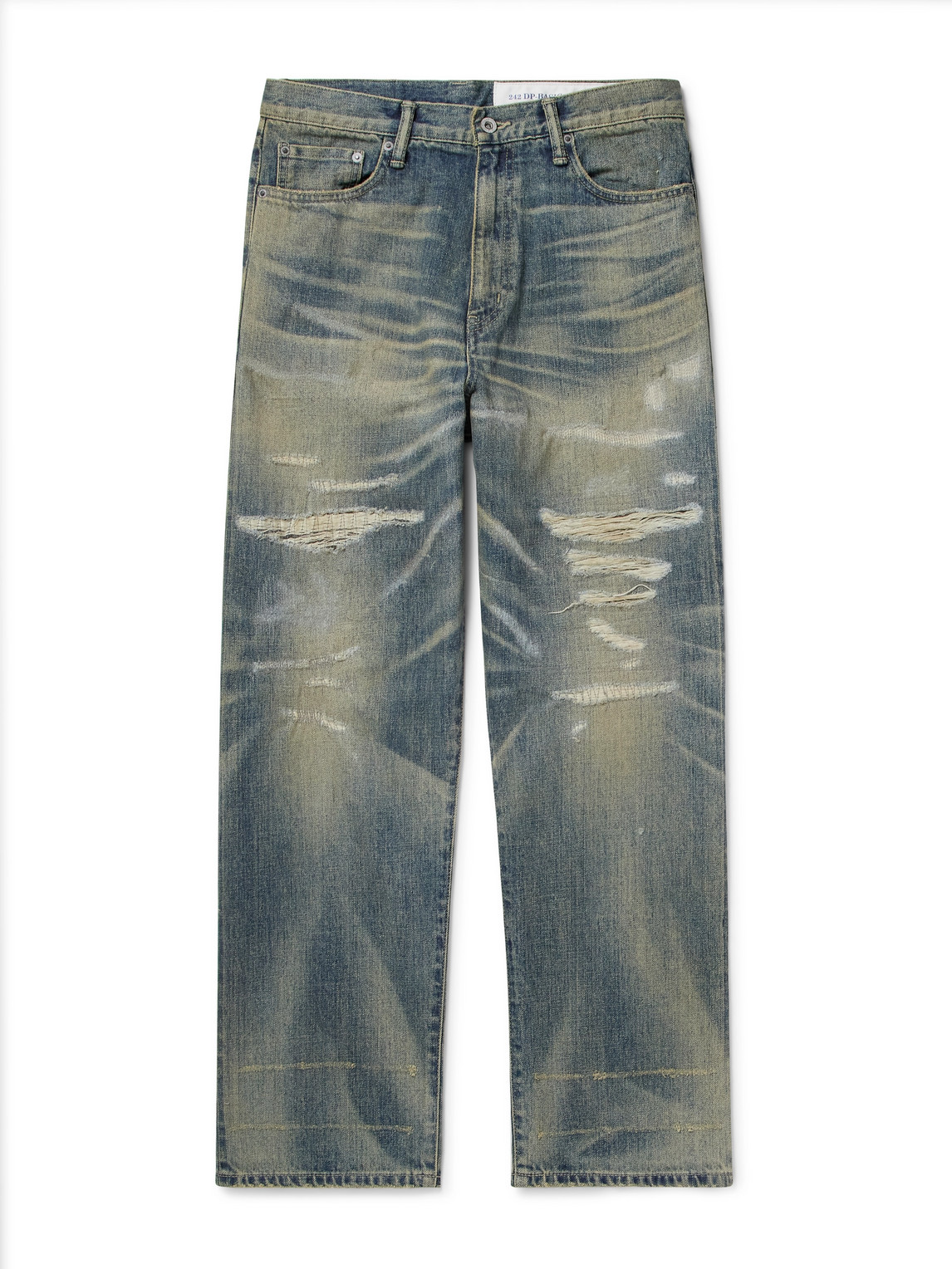NEIGHBORHOOD SAVAGE STRAIGHT-LEG DISTRESSED SELVEDGE JEANS