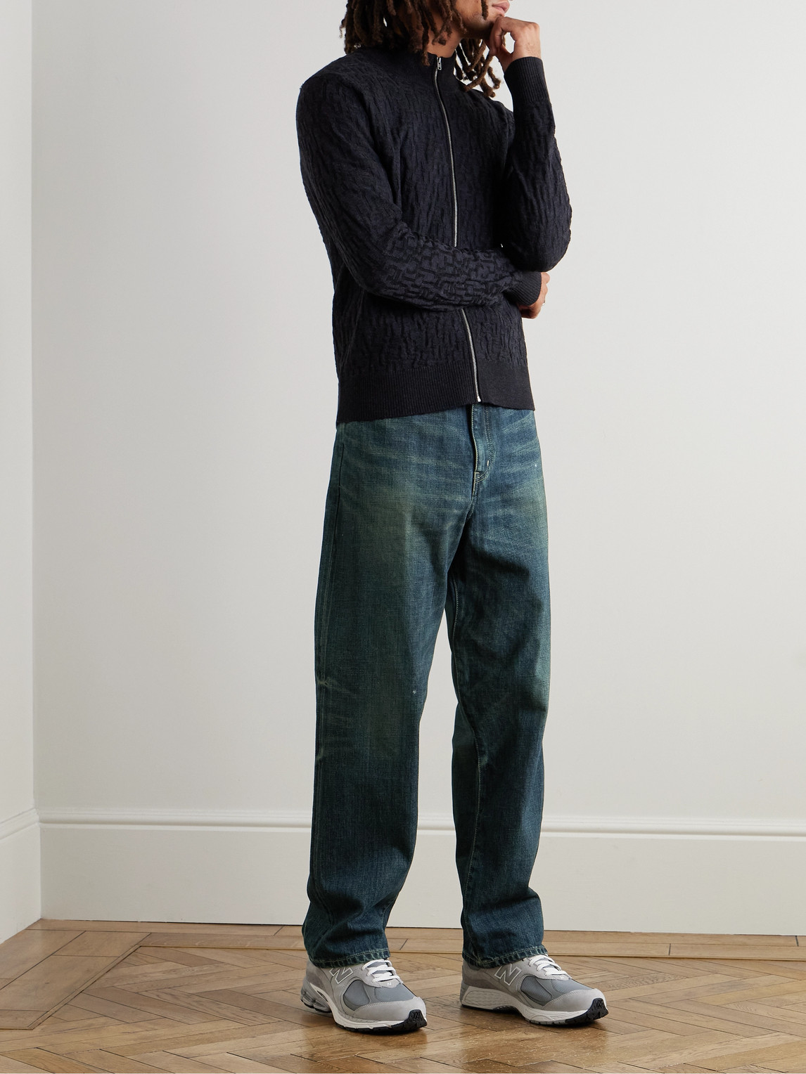 Shop Neighborhood Dp Basic Straight-leg Selvedge Jeans In Blue
