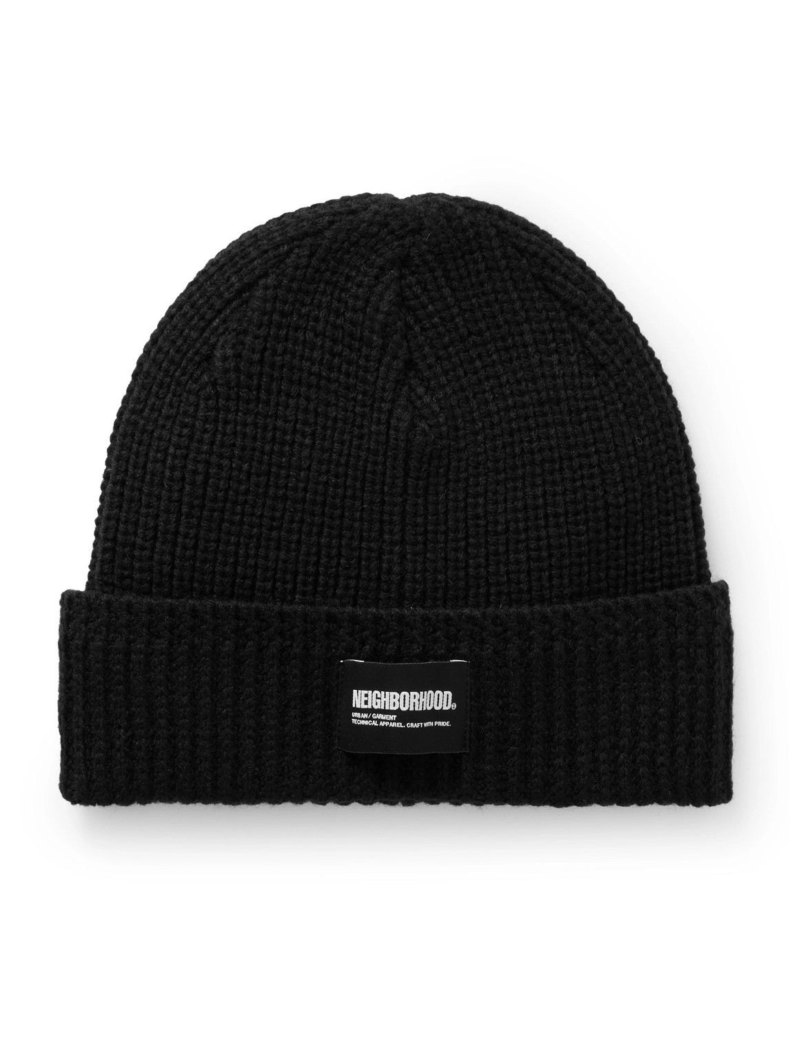 Neighborhood Jp Ribbed-knit Beanie In Black