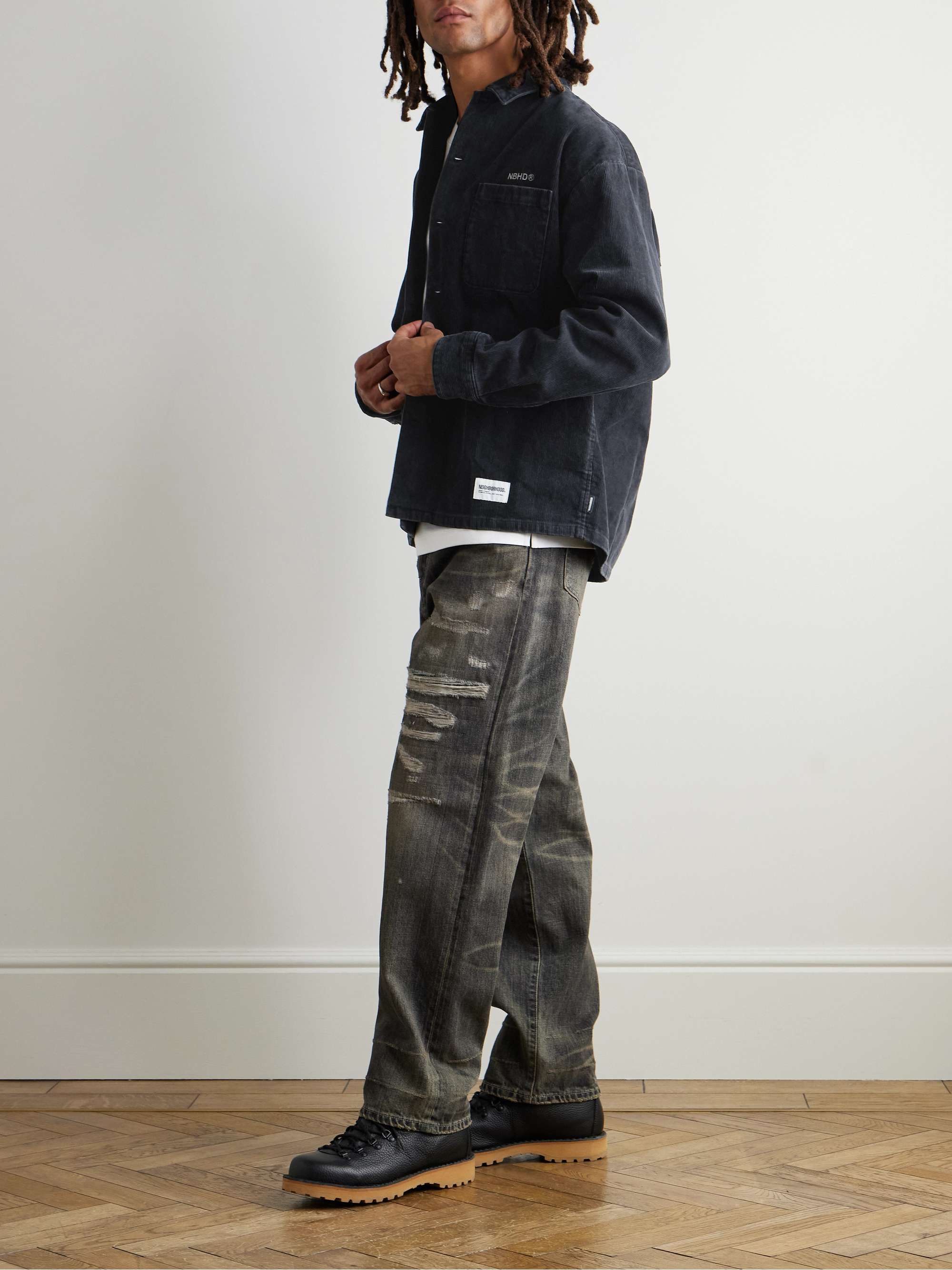 NEIGHBORHOOD Savage Straight-Leg Distressed Selvedge Jeans