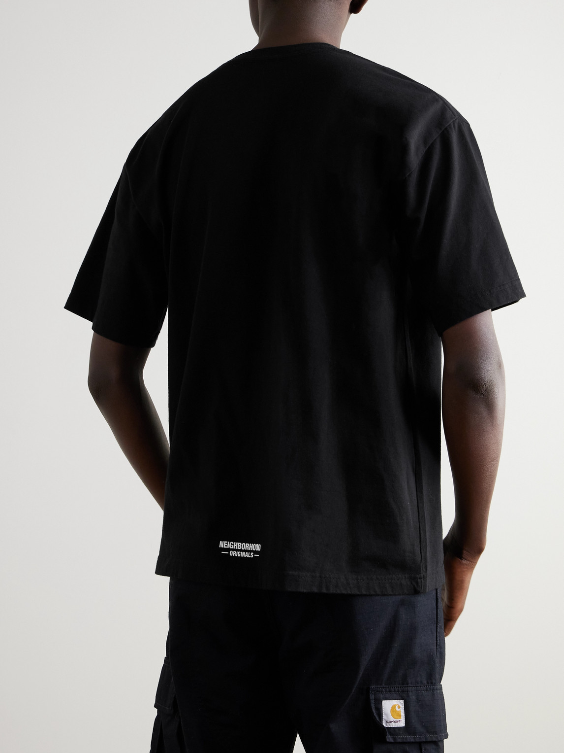 Neighborhood Logo-print Cotton-jersey T-shirt In Black
