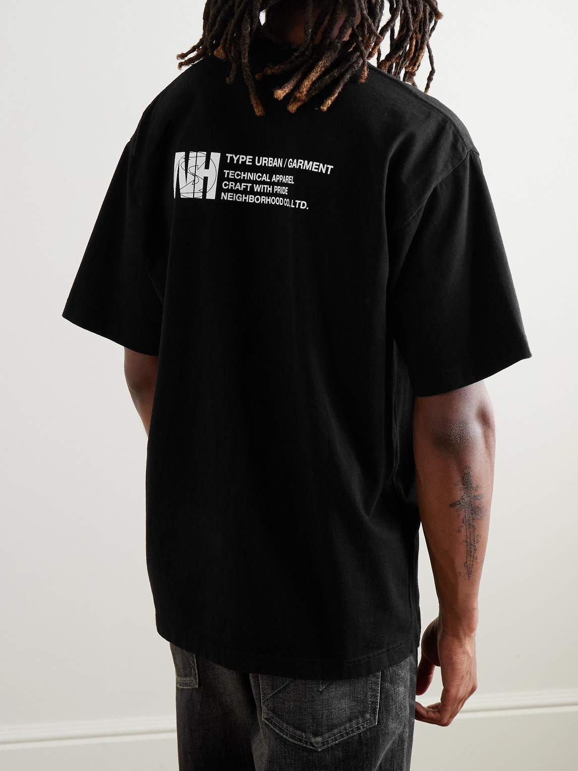 NEIGHBORHOOD SUBWARE LOGO-PRINT APPLIQUÉD COTTON-JERSEY T-SHIRT