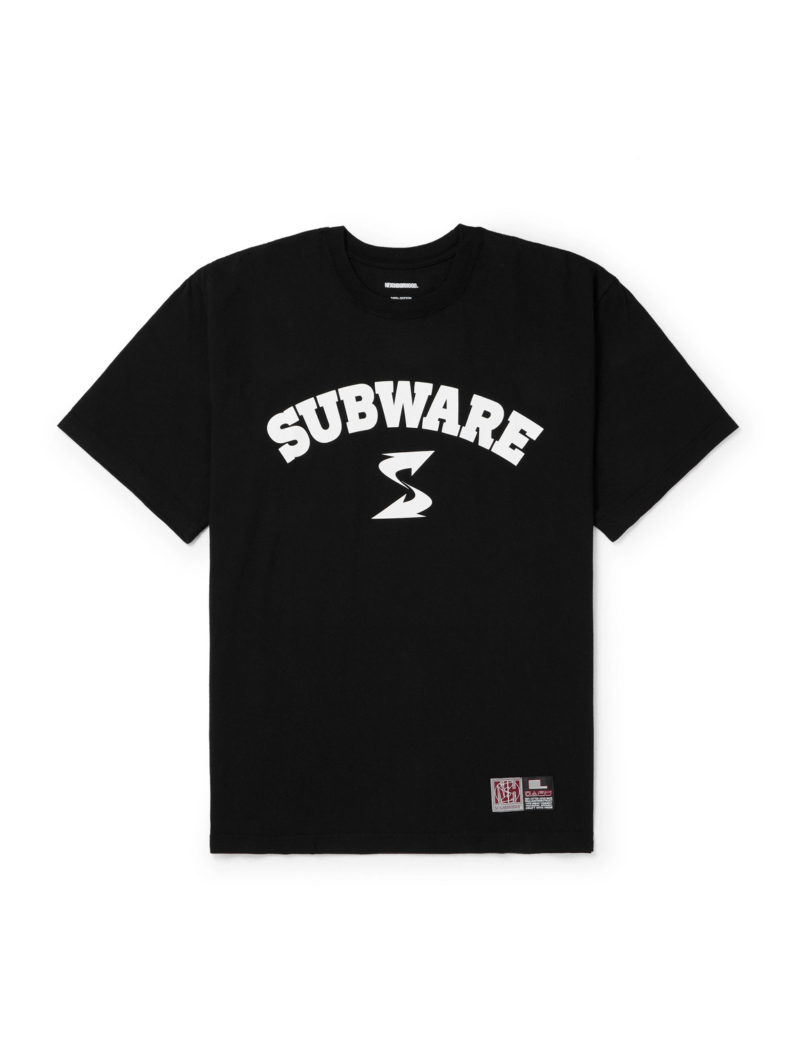 Neighborhood Subware Logo-print Appliquéd Cotton-jersey T-shirt In Black