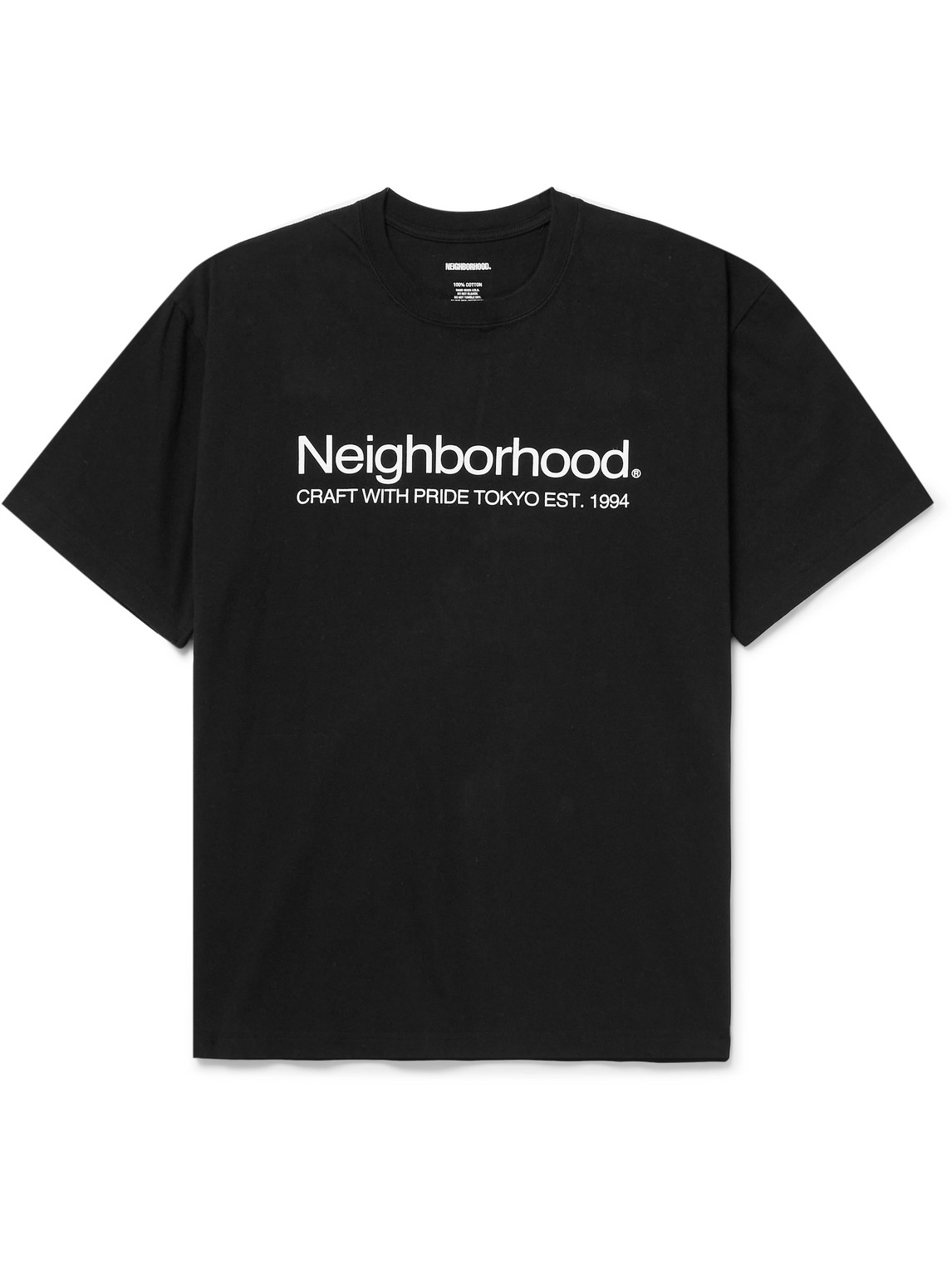 Neighborhood Logo-print Cotton-jersey T-shirt In Black