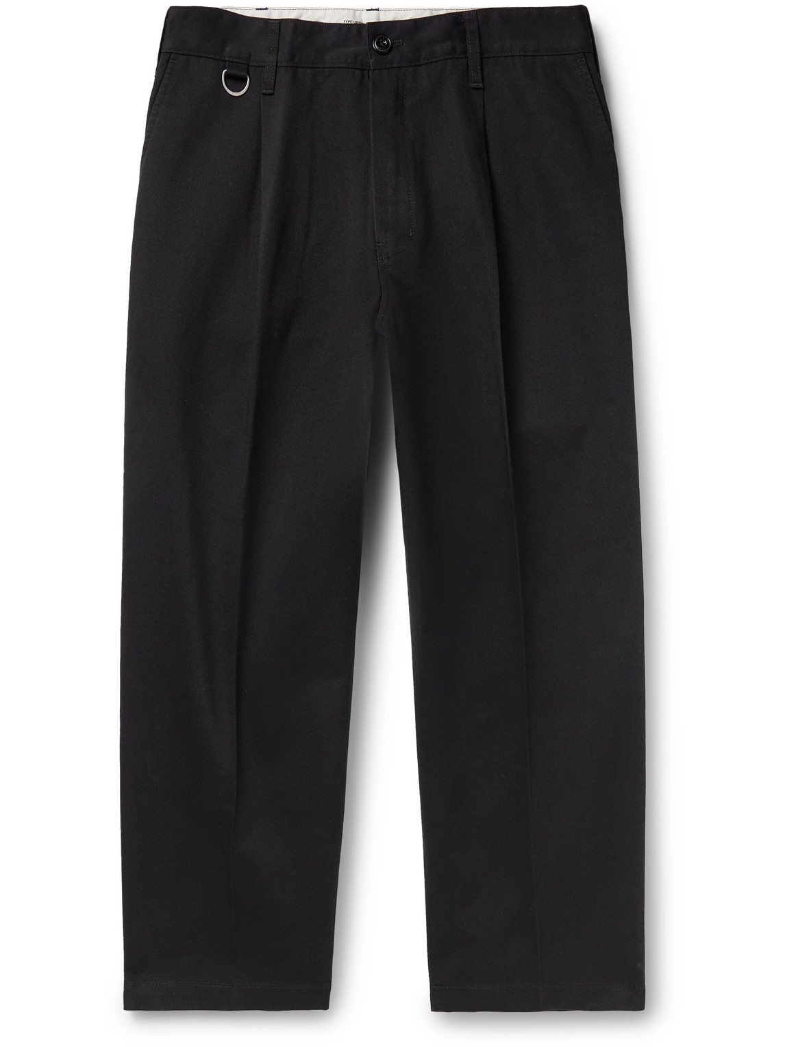 Neighborhood Dickies® Straight-leg Cropped Pleated Twill Trousers In Black