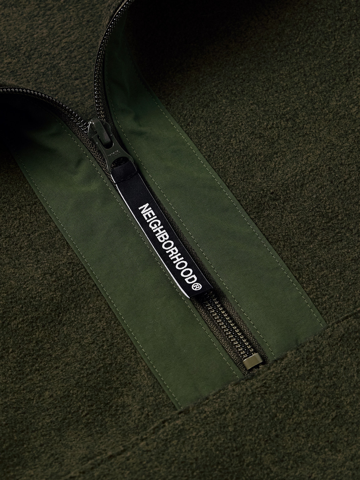 NEIGHBORHOOD LOGO-EMBROIDERED POLARTEC® FLEECE HALF-ZIP SWEATSHIRT 
