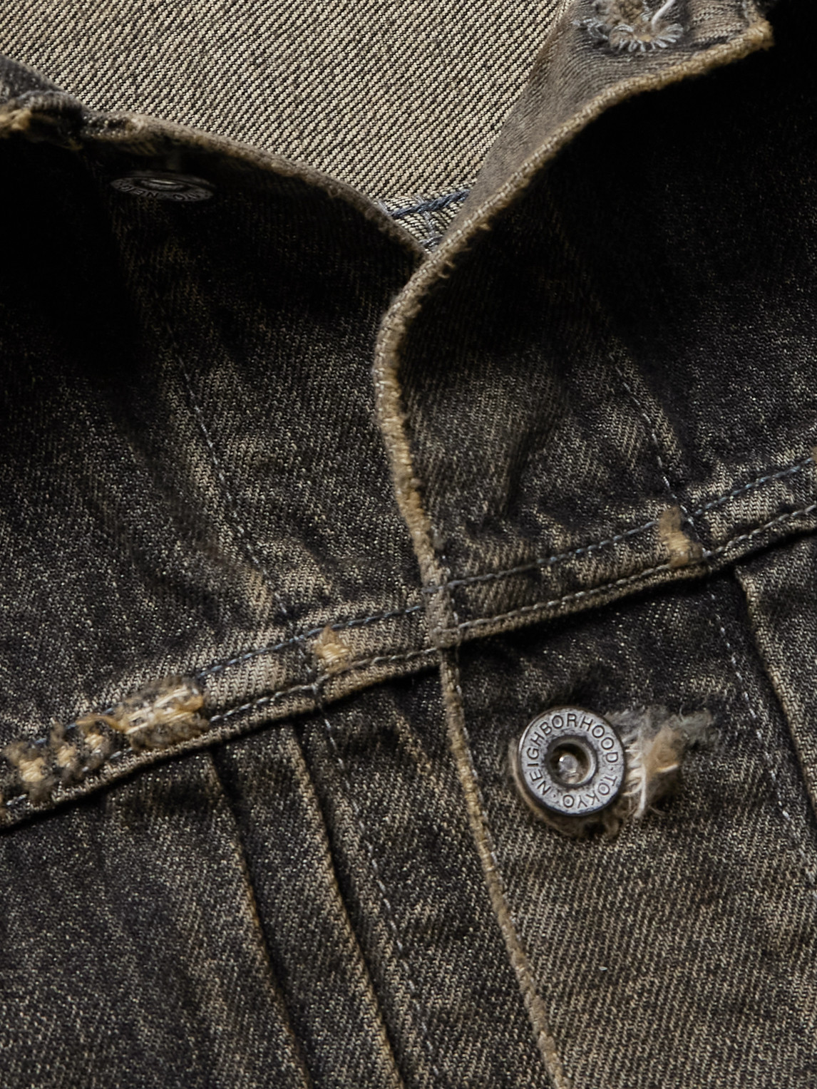 NEIGHBORHOOD SAVAGE TYPE-1 DISTRESSED DENIM JACKET