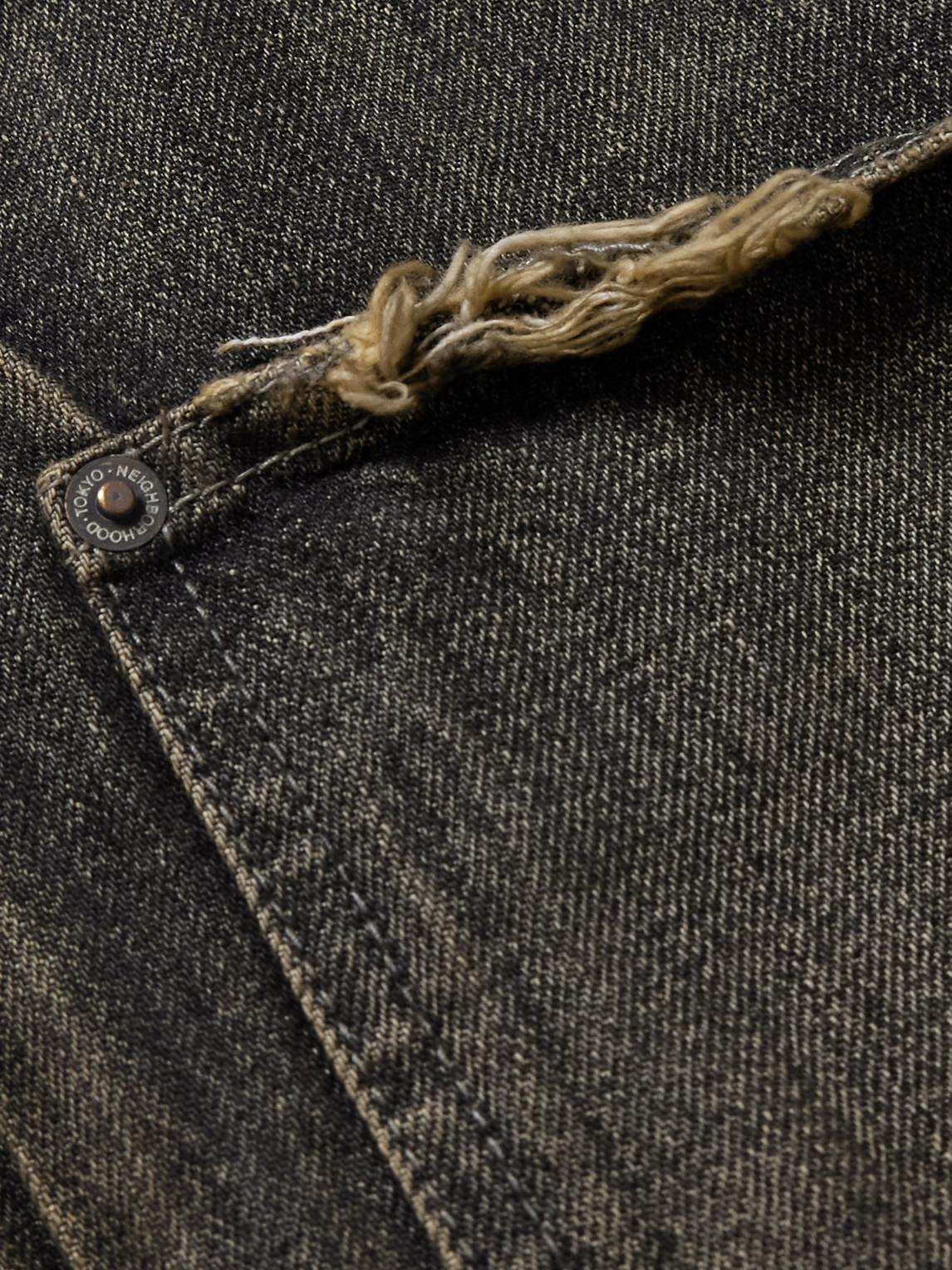 Shop Neighborhood Savage Type-1 Distressed Denim Jacket In Gray