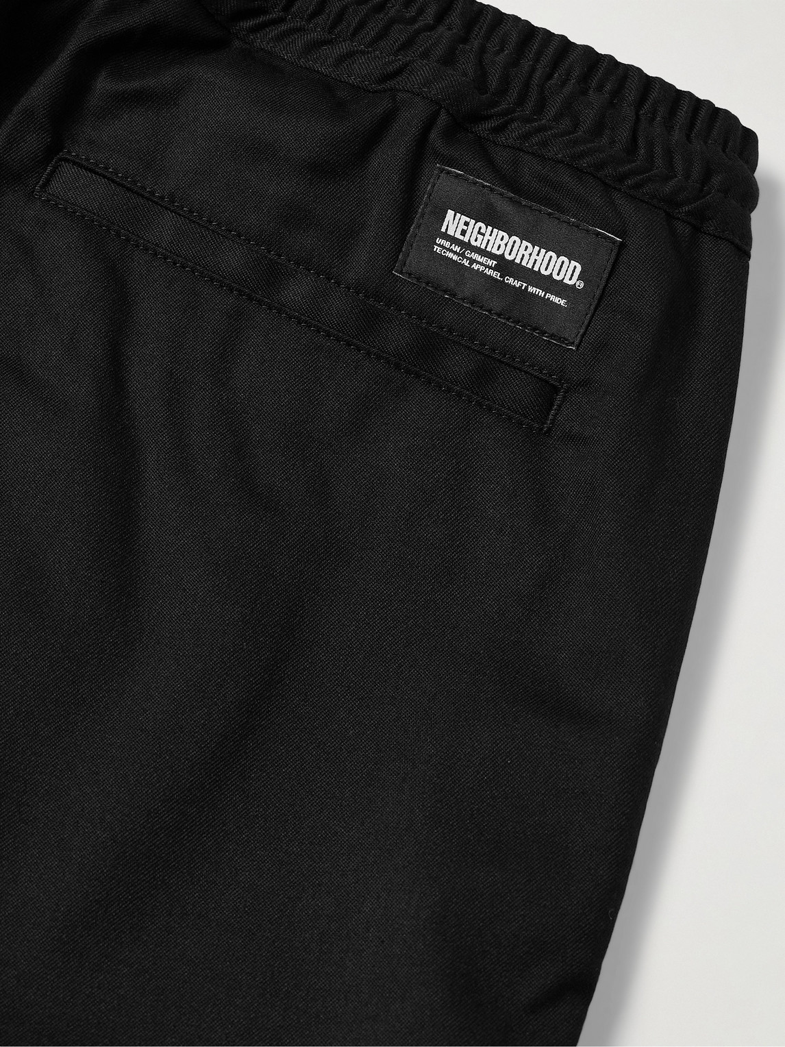 NEIGHBORHOOD EASY STRAIGHT-LEG CROPPED PLEATED TWILL DRAWSTRING TROUSERS