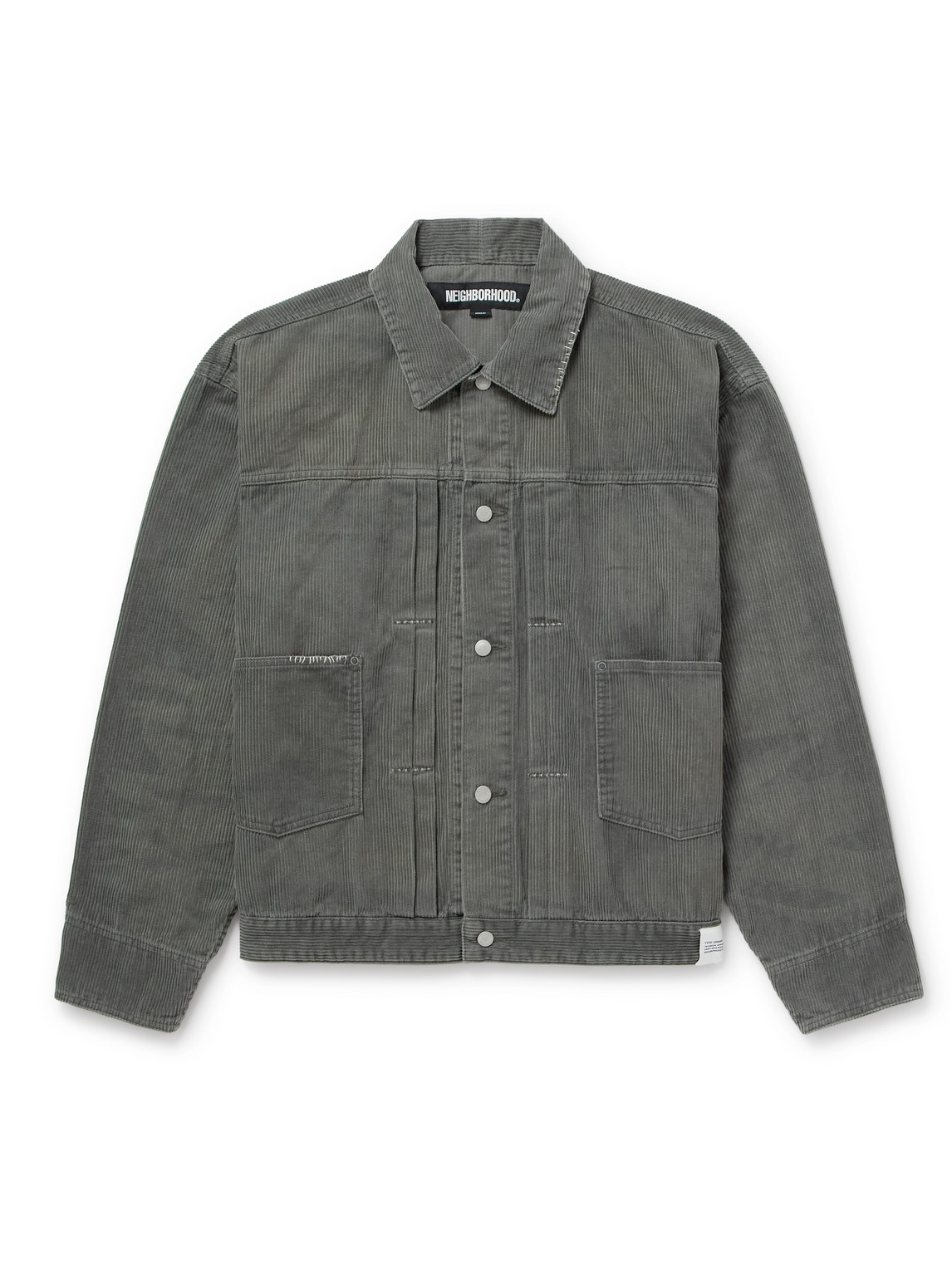 Neighborhood Savage Cotton-corduroy Trucker Jacket In Gray