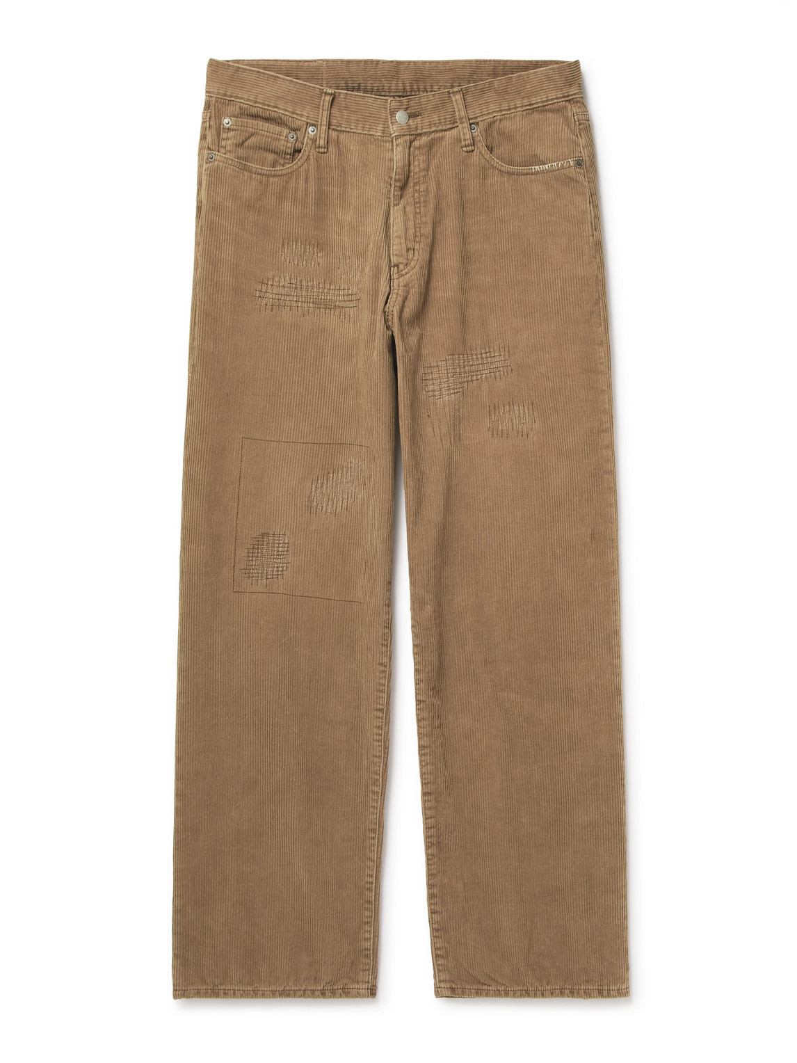 Neighborhood – Savage Wide-Leg Distressed Cotton-Corduroy Trousers