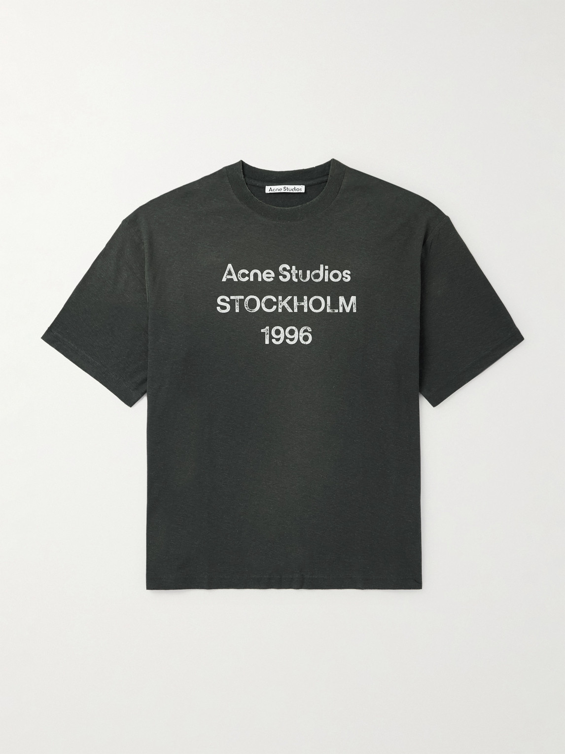 Acne Studios Exford Distressed Logo-Print Cotton-Jersey T-Shirt - Men