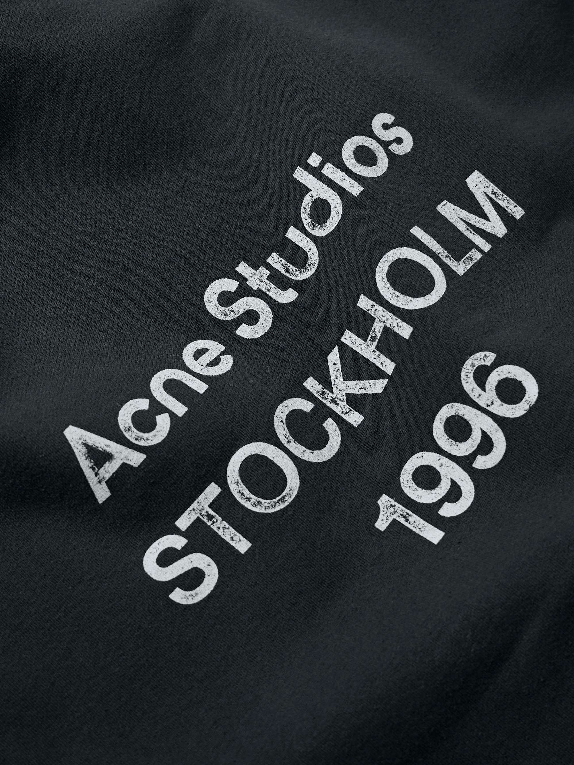 ACNE STUDIOS Franziska Garment-Dyed Distressed Logo-Print ACNE STUDIOS Franziska Garment-Dyed Distressed Logo-Print
