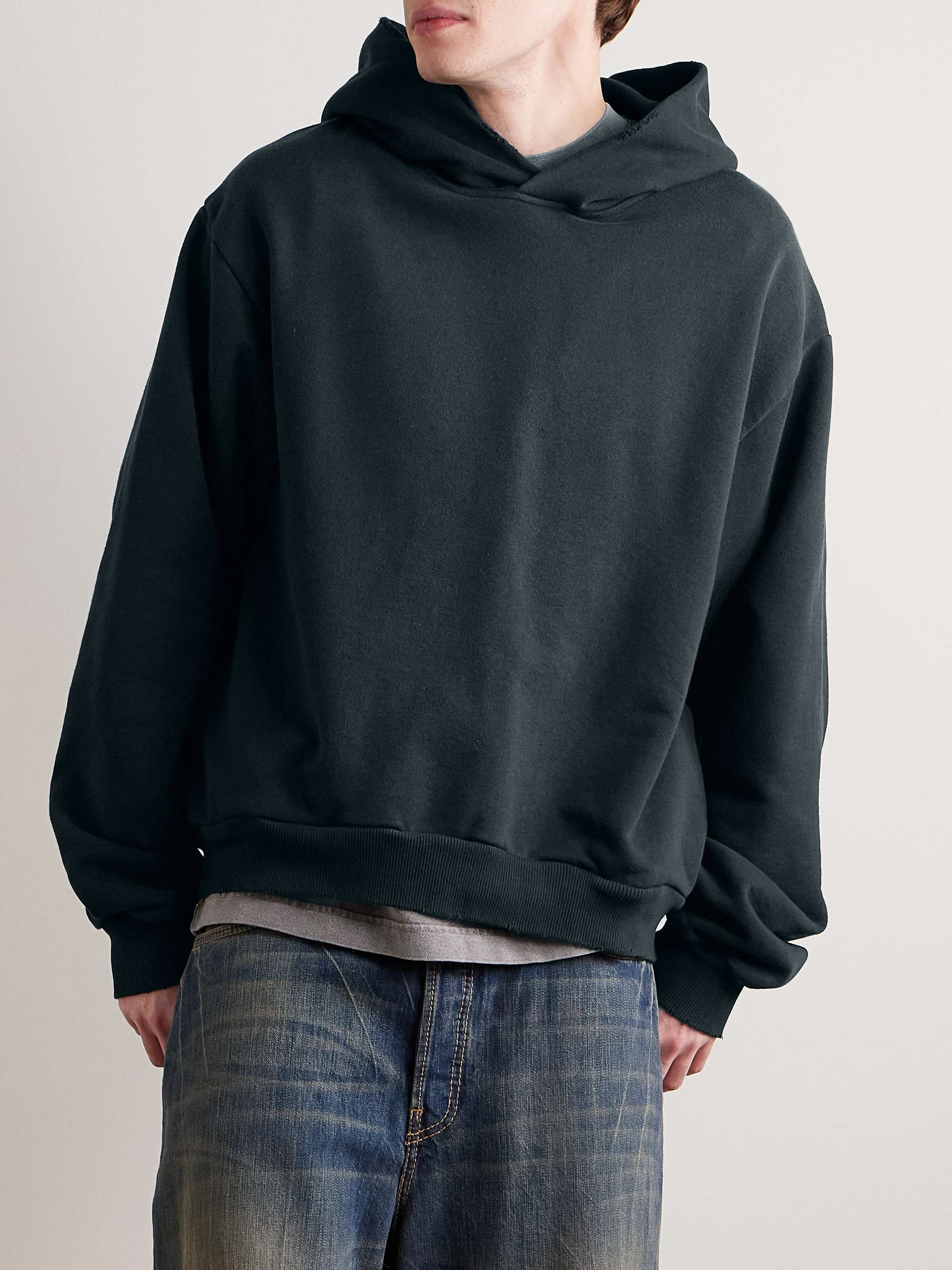 ACNE STUDIOS Franziska Garment-Dyed Distressed Logo-Print ACNE STUDIOS Franziska Garment-Dyed Distressed Logo-Print