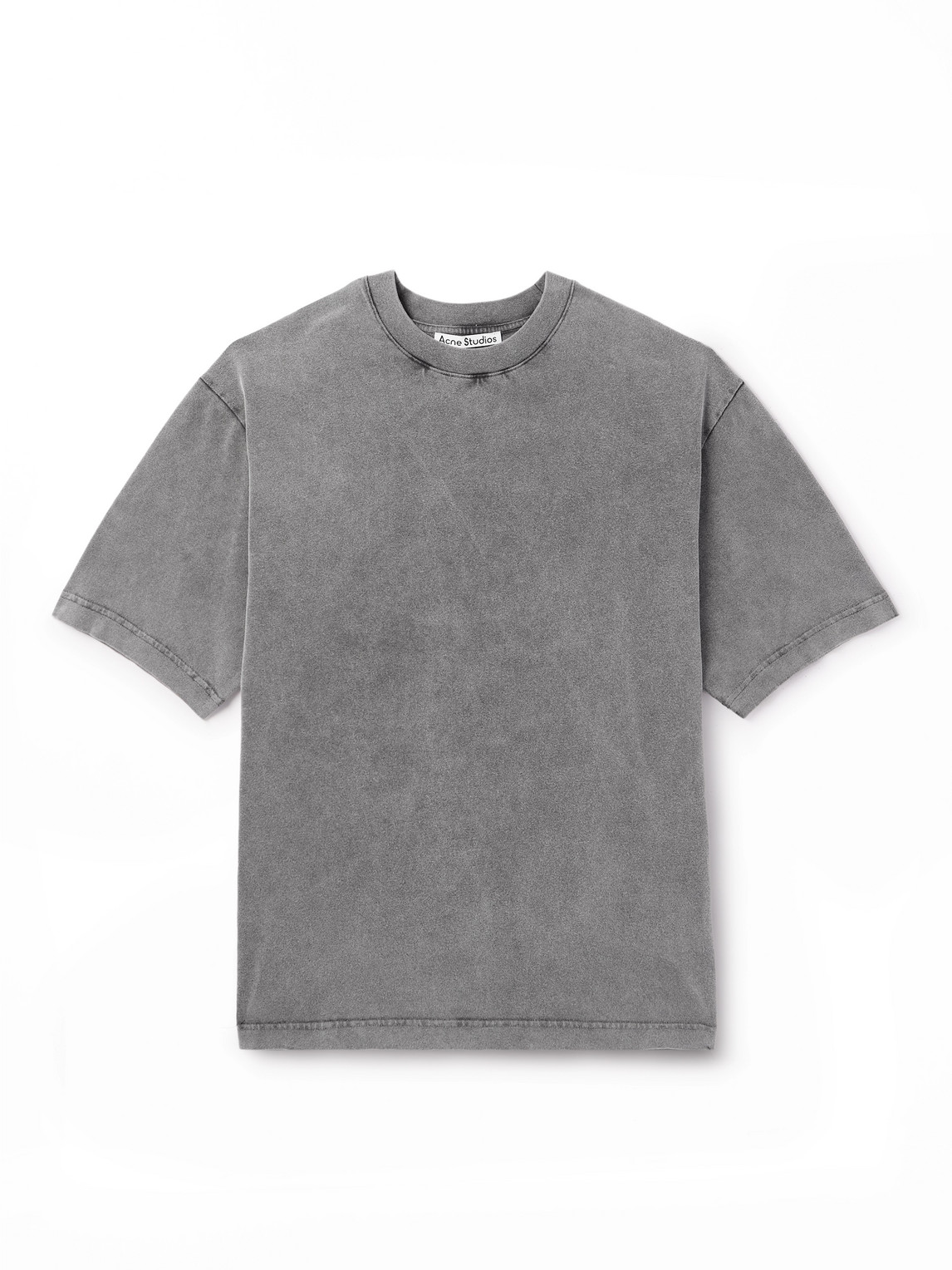 Acne Studios Extorr Logo-appliquéd Garment-dyed Cotton-jersey T-shirt In Gray