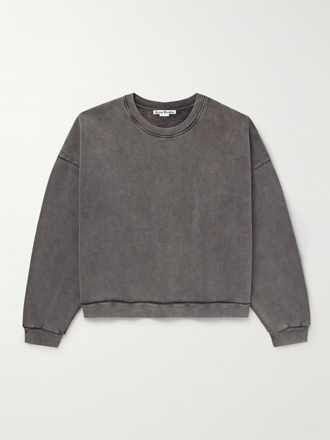 Acne Studios Relaxed Fit Crew Neck Long Sleeve Shirt In Black