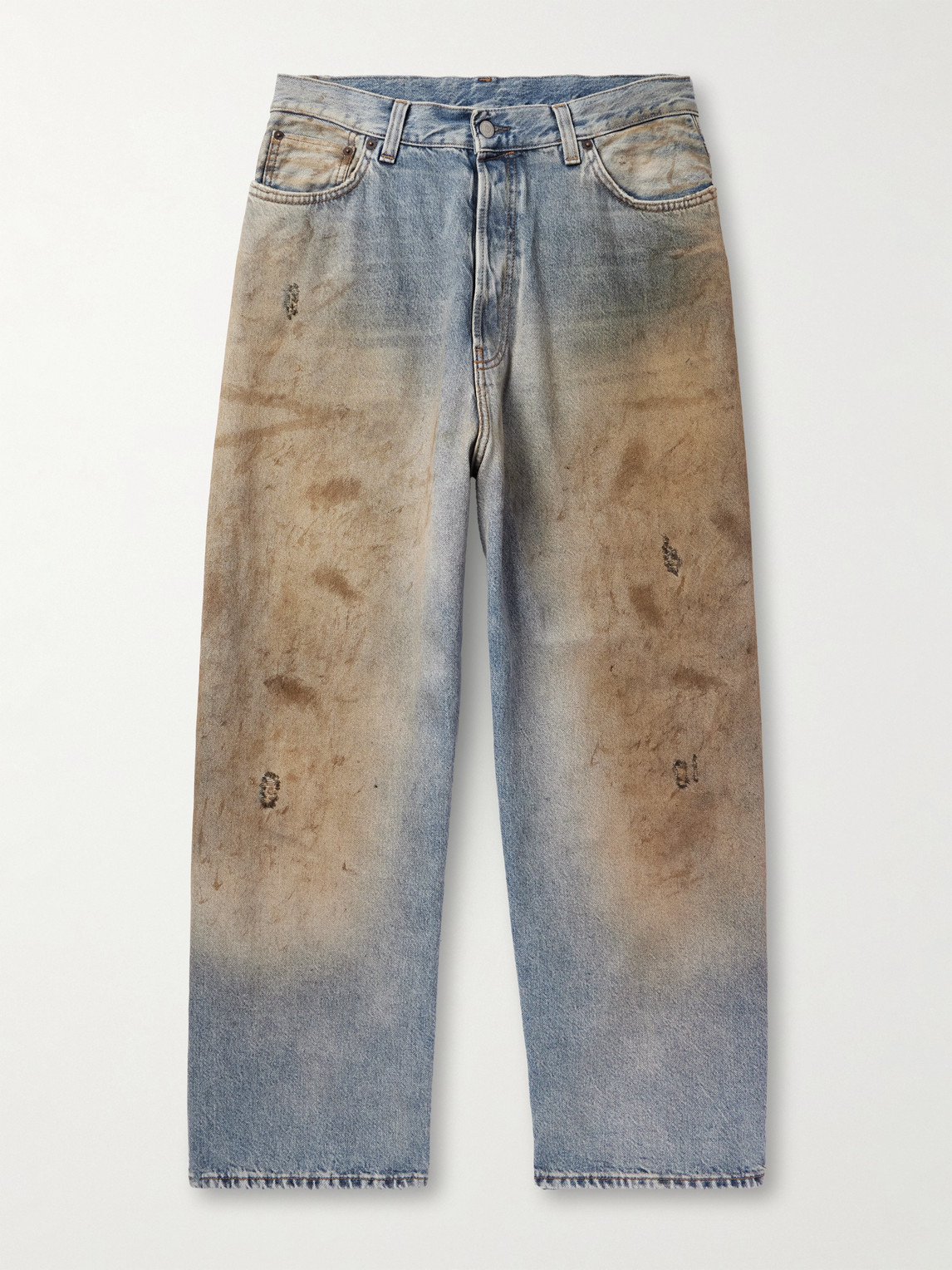 Acne Studios Straight-leg Distressed Jeans In Blue