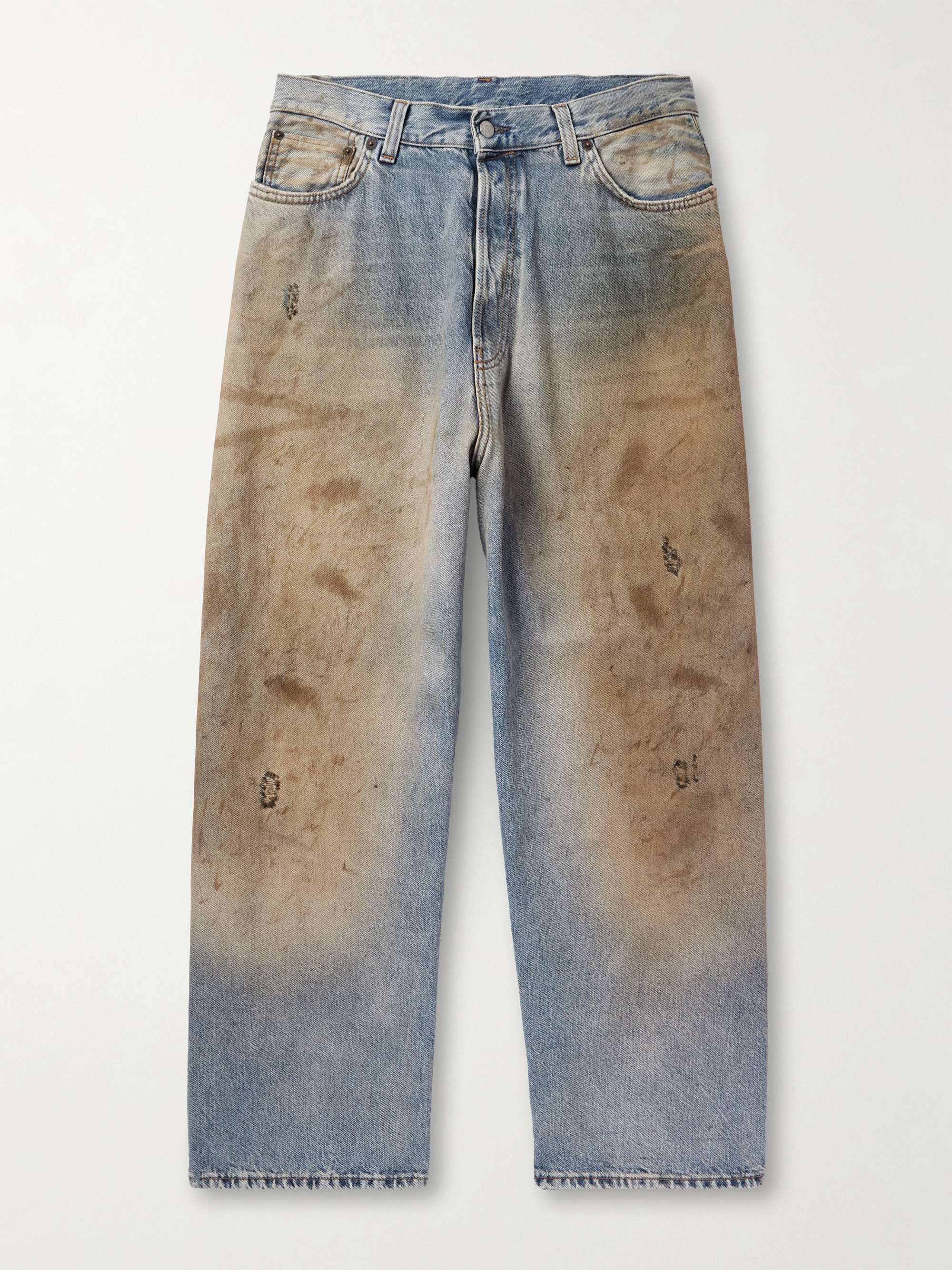 ACNE STUDIOS Exford Distressed Logo-Print Cotton-Jersey T