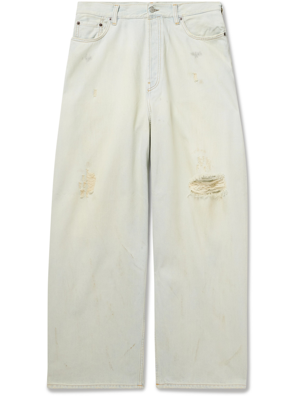 Acne Studios Wide-leg Distressed Jeans In Blue