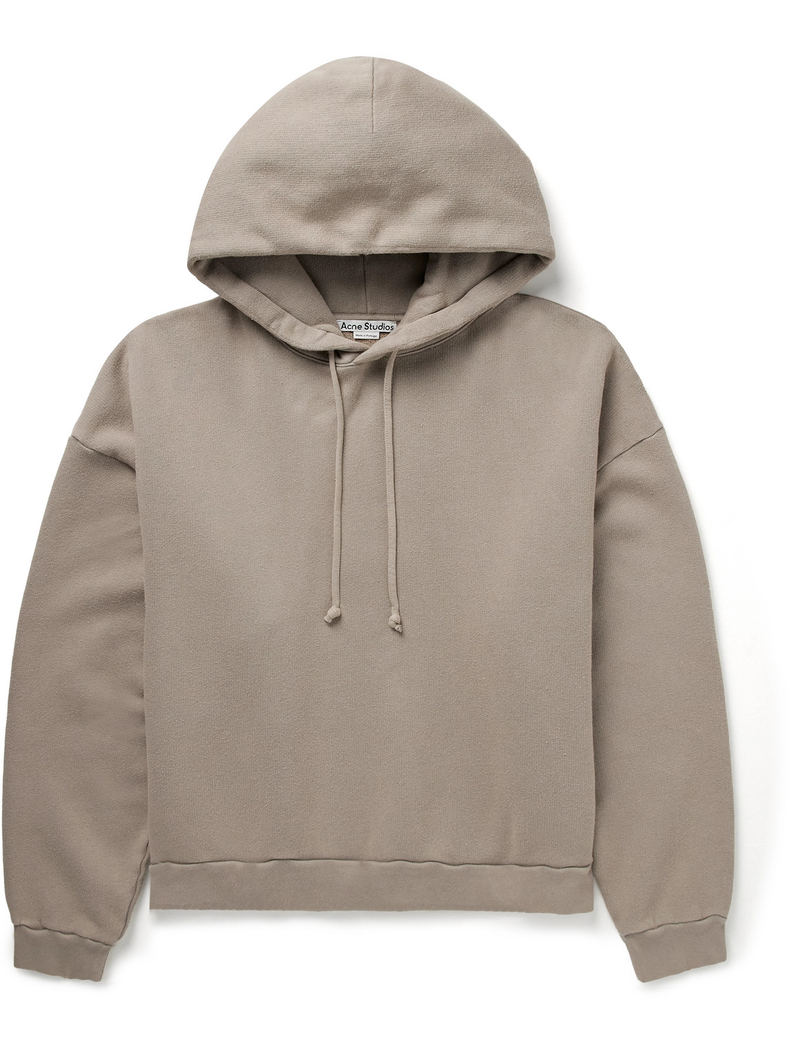 Acne Studios Fester H Logo-appliquéd Cotton-jersey Hoodie In Neutrals