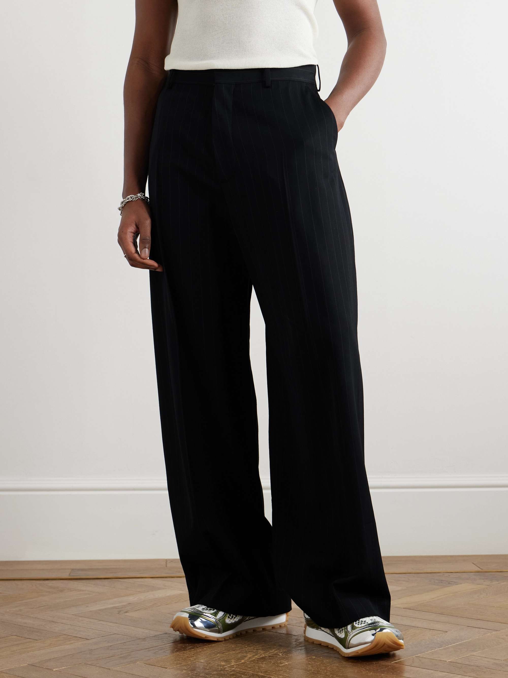 ACNE STUDIOS Wide-Leg Pinstriped Twill Trousers for Men | MR ACNE STUDIOS Wide-Leg Pinstriped Twill Trousers for Men | MR