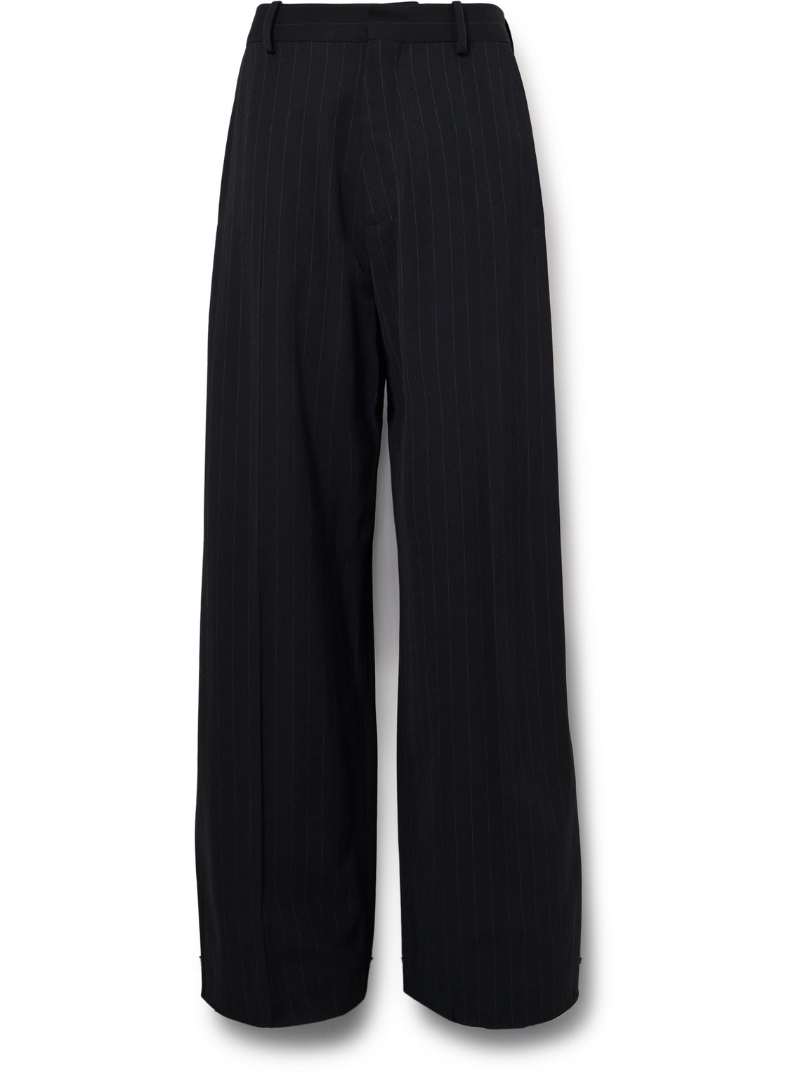 Acne Studios Wide-leg Pinstriped Twill Trousers In Blue