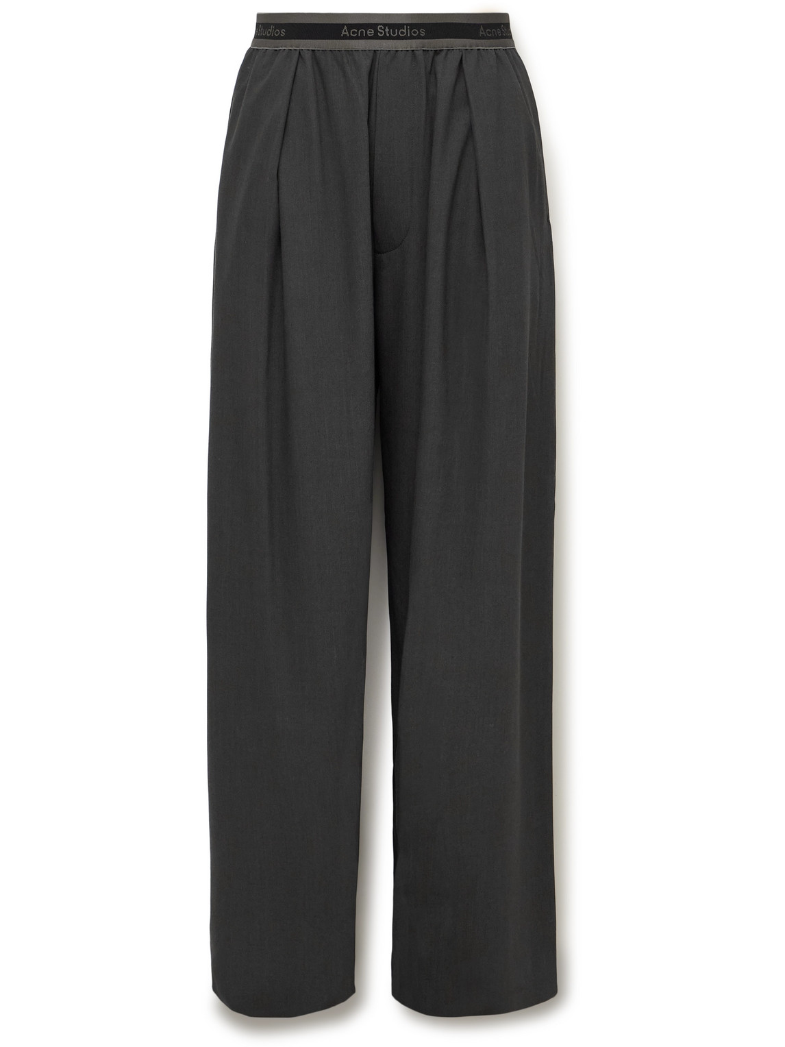 Acne Studios Pimono Straight-leg Pleated Gabardine Trousers In Grey