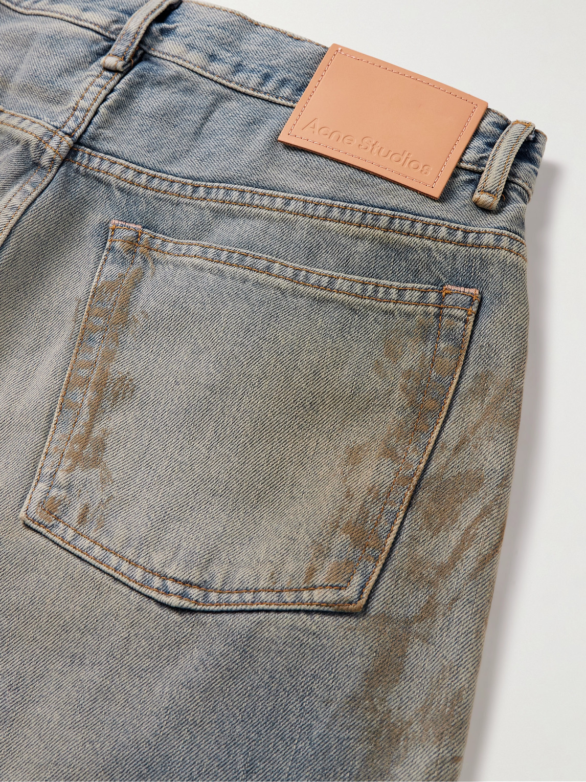 Shop Acne Studios Straight-leg Distressed Jeans In Blue