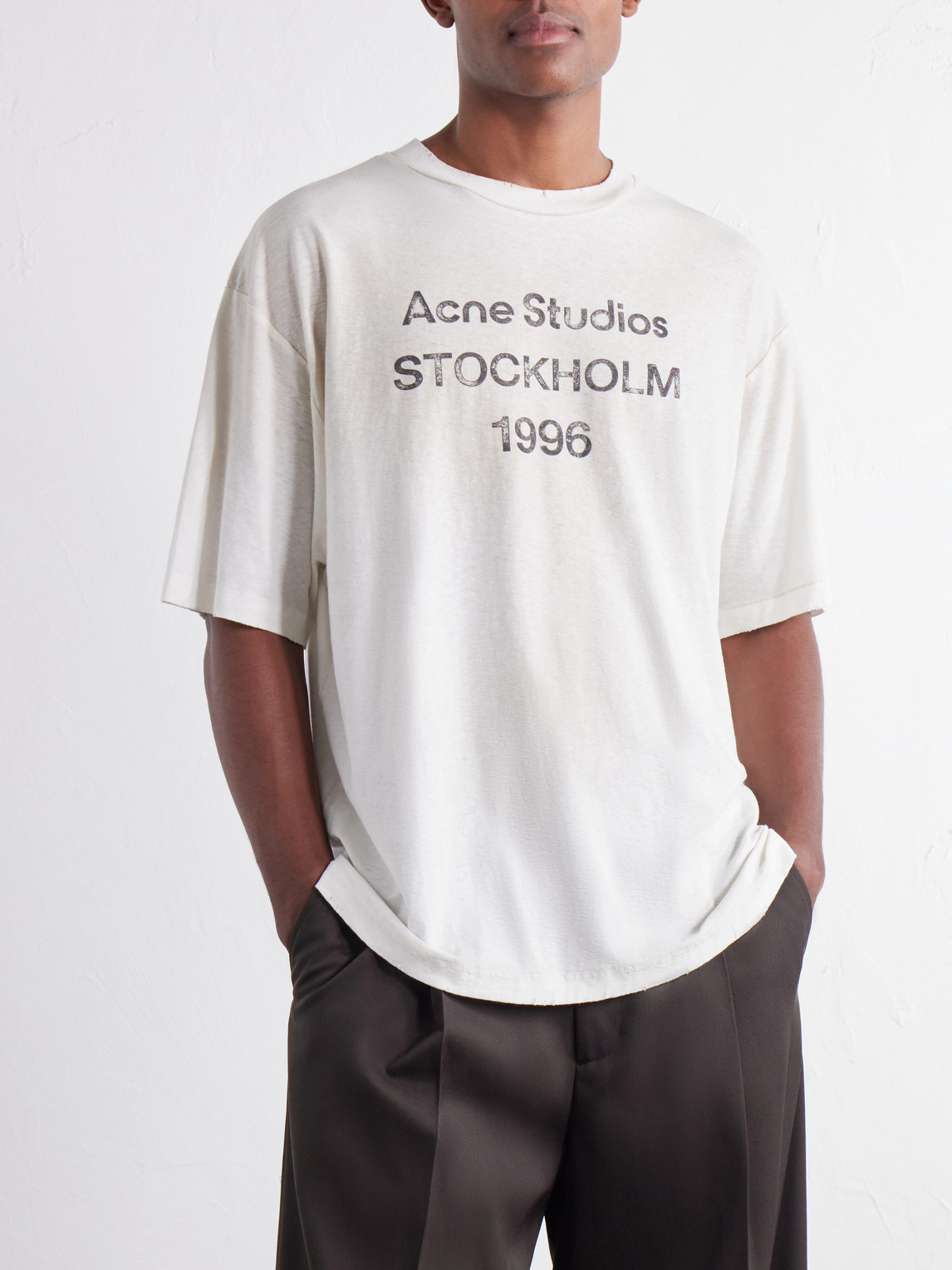 Exford Distressed Logo-Print Cotton-Jersey T-Shirt