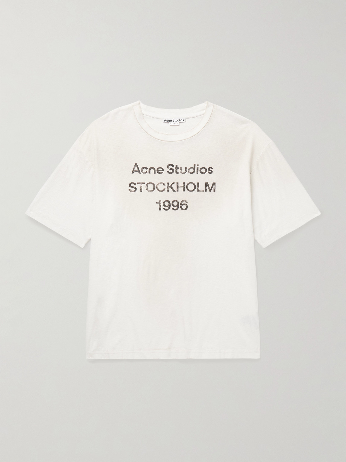 Acne Studios Exford Distressed Logo-Print Cotton-Jersey T-Shirt - Men
