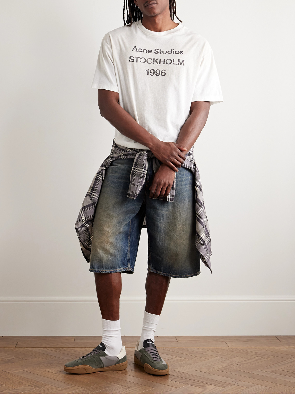 Acne Studios Exford 1996 Mélange Cotton T-shirt In White