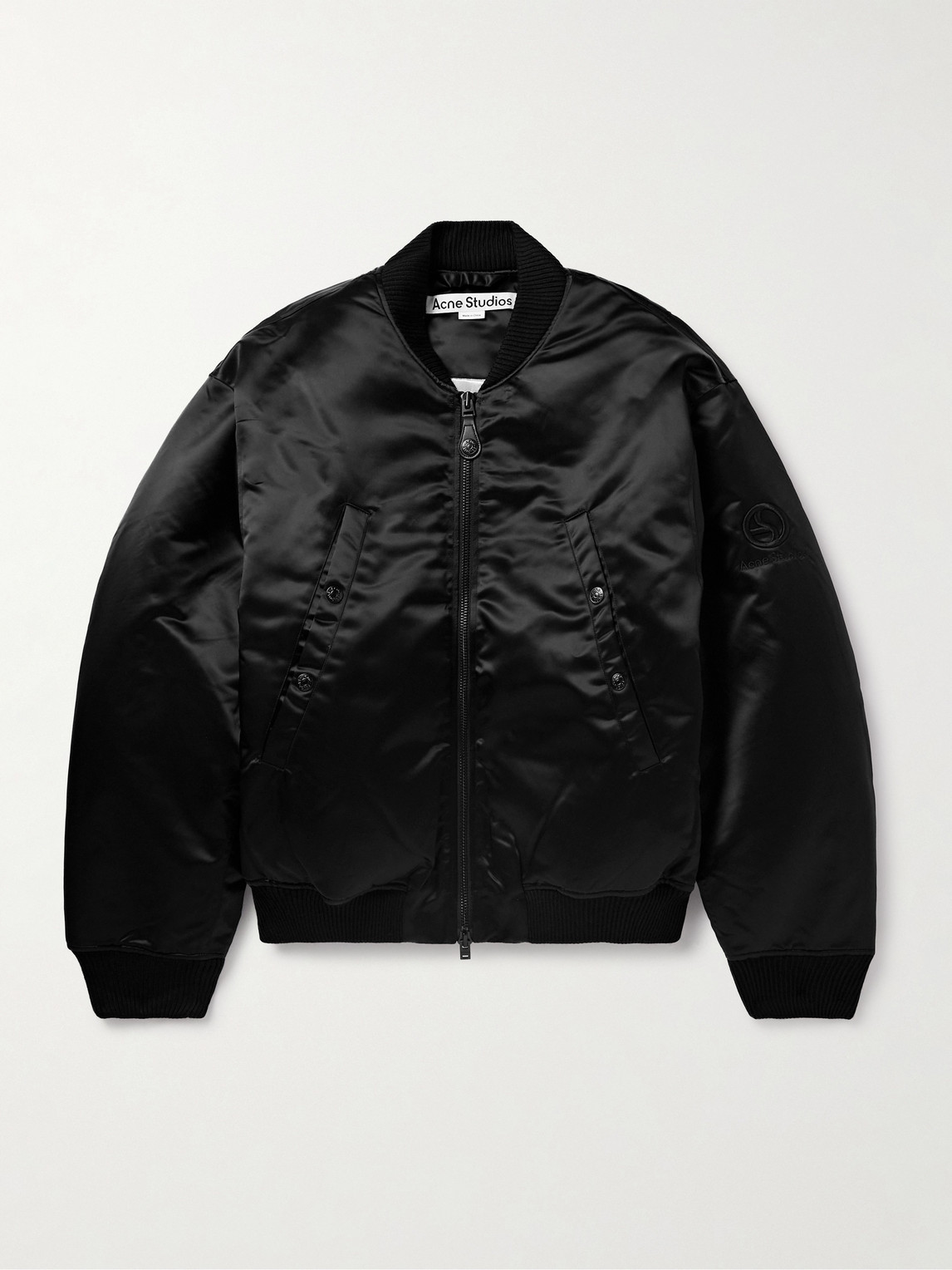 Acne Studios - Oliev Logo-Embroidered Padded Satin Bomber Jacket
