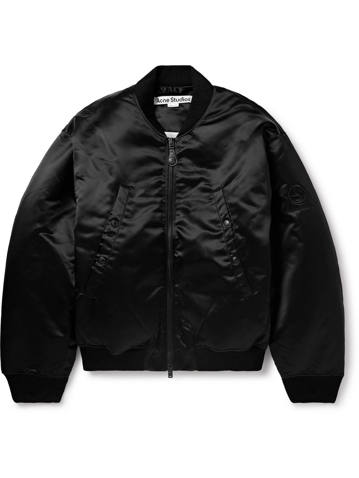 Acne Studios – Oliev Logo-Embroidered Padded Satin Bomber Jacket