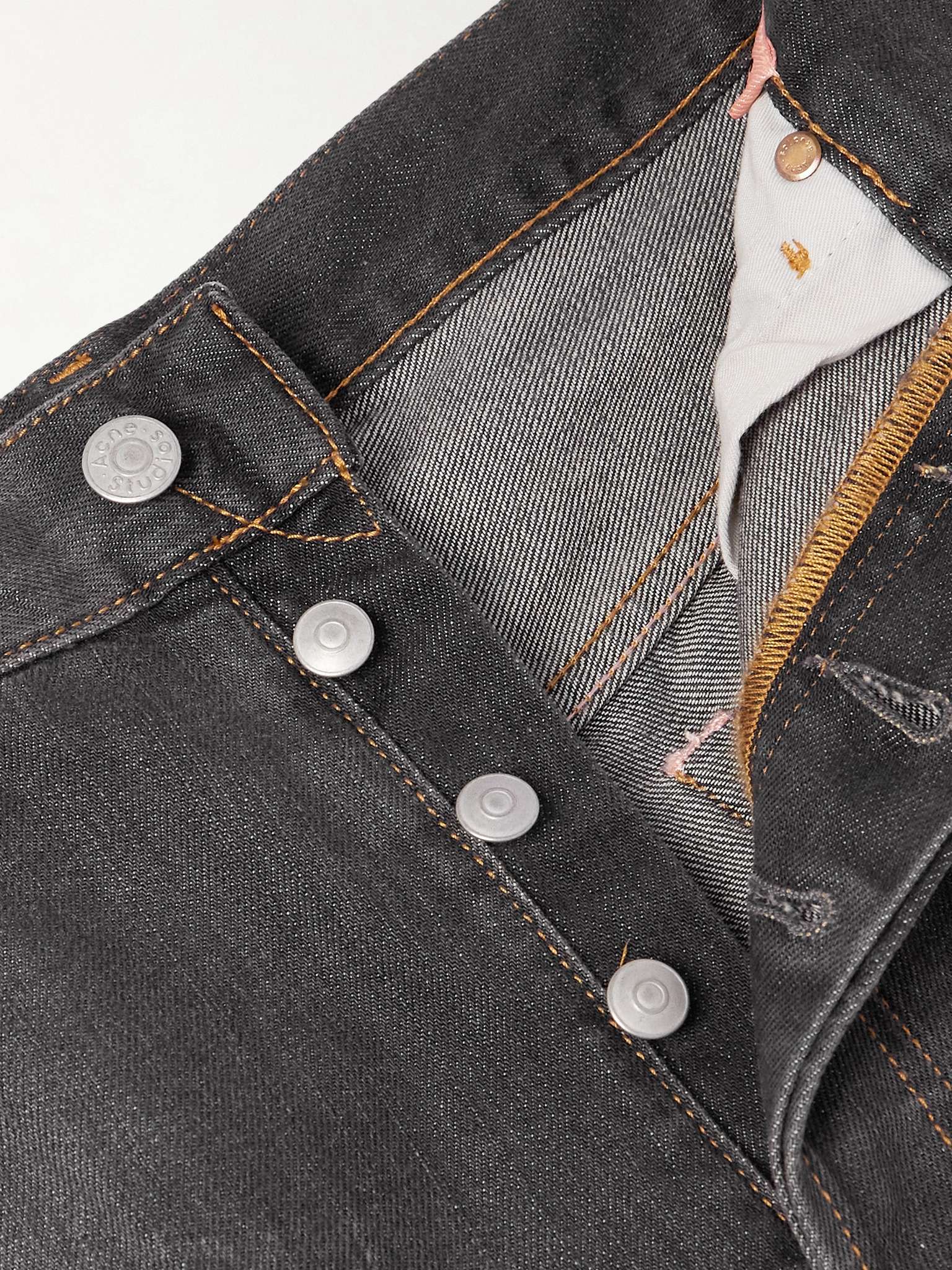 Men's Distressed Applique Straight Jeans