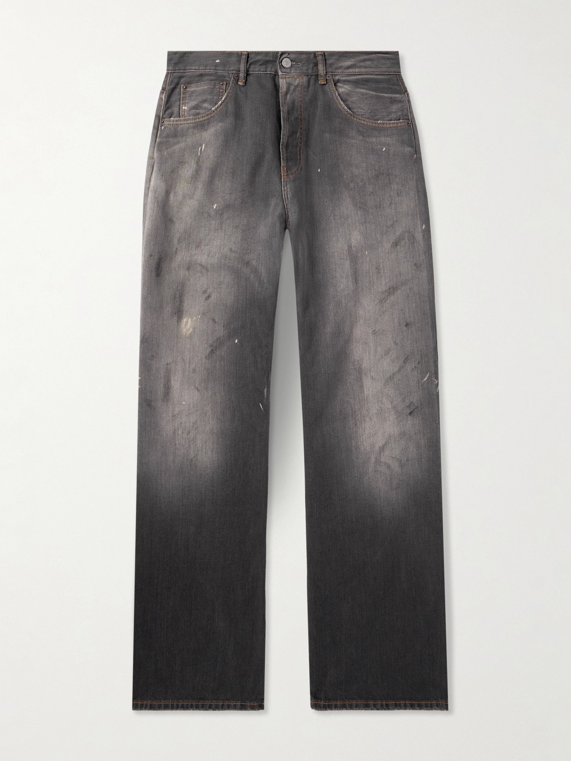 Acne Studios Straight-Leg Distressed Paint-Splattered Jeans - Men