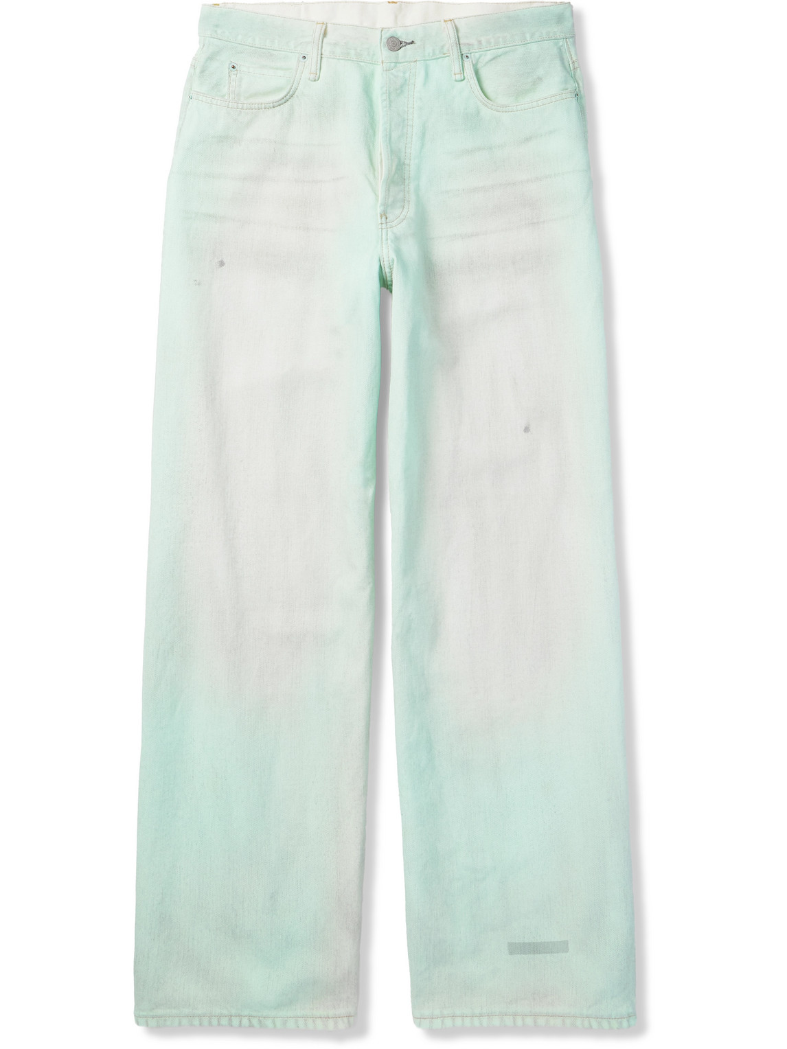 Acne Studios Traffic Straight-leg Distressed Jeans In Green