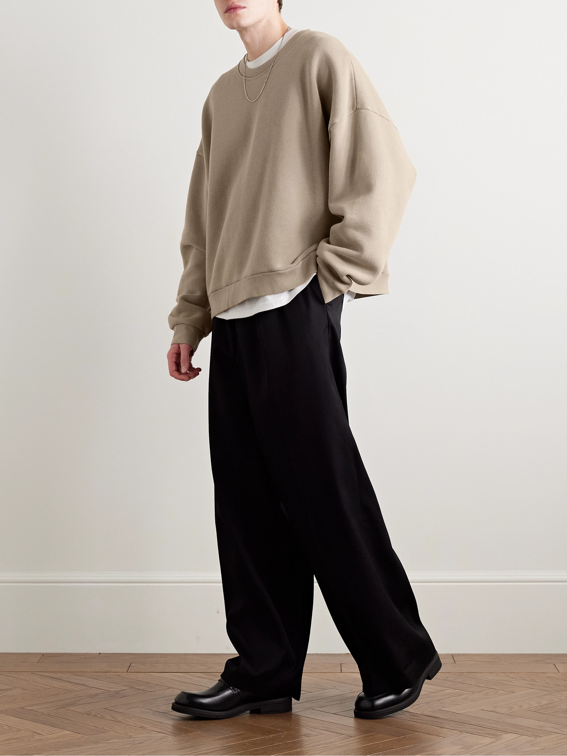 Acne Studios Fester U Garment-dyed Cotton-jersey Sweatshirt In Neutrals