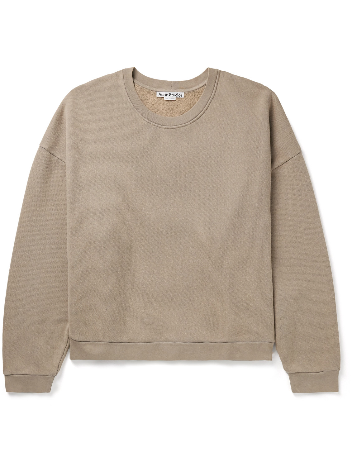 Acne Studios Fester U Garment-dyed Cotton-jersey Sweatshirt In Neutrals