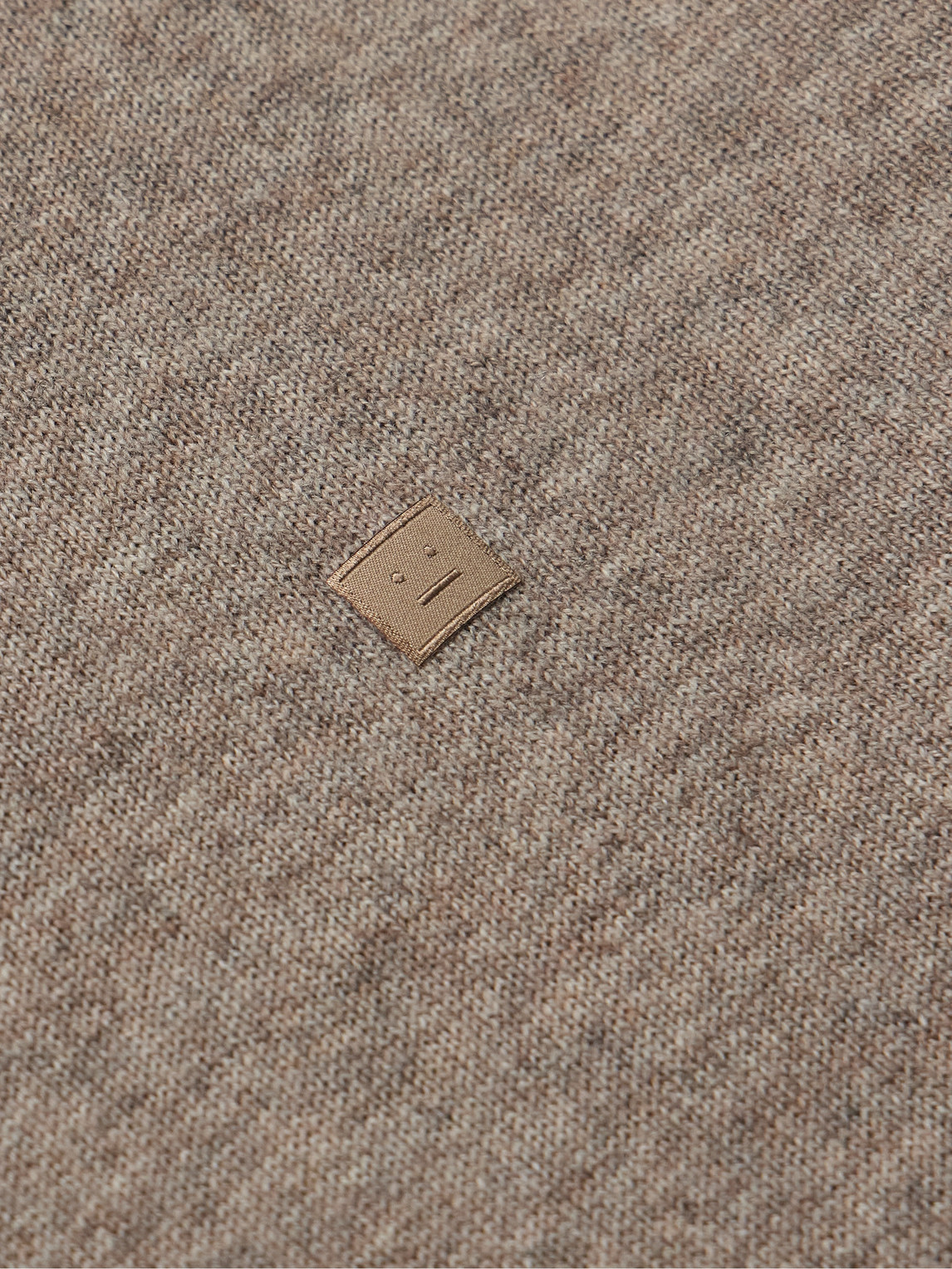 Acne Studios Kalas Logo-appliquéd Wool And Yak-blend Sweater In Neutrals
