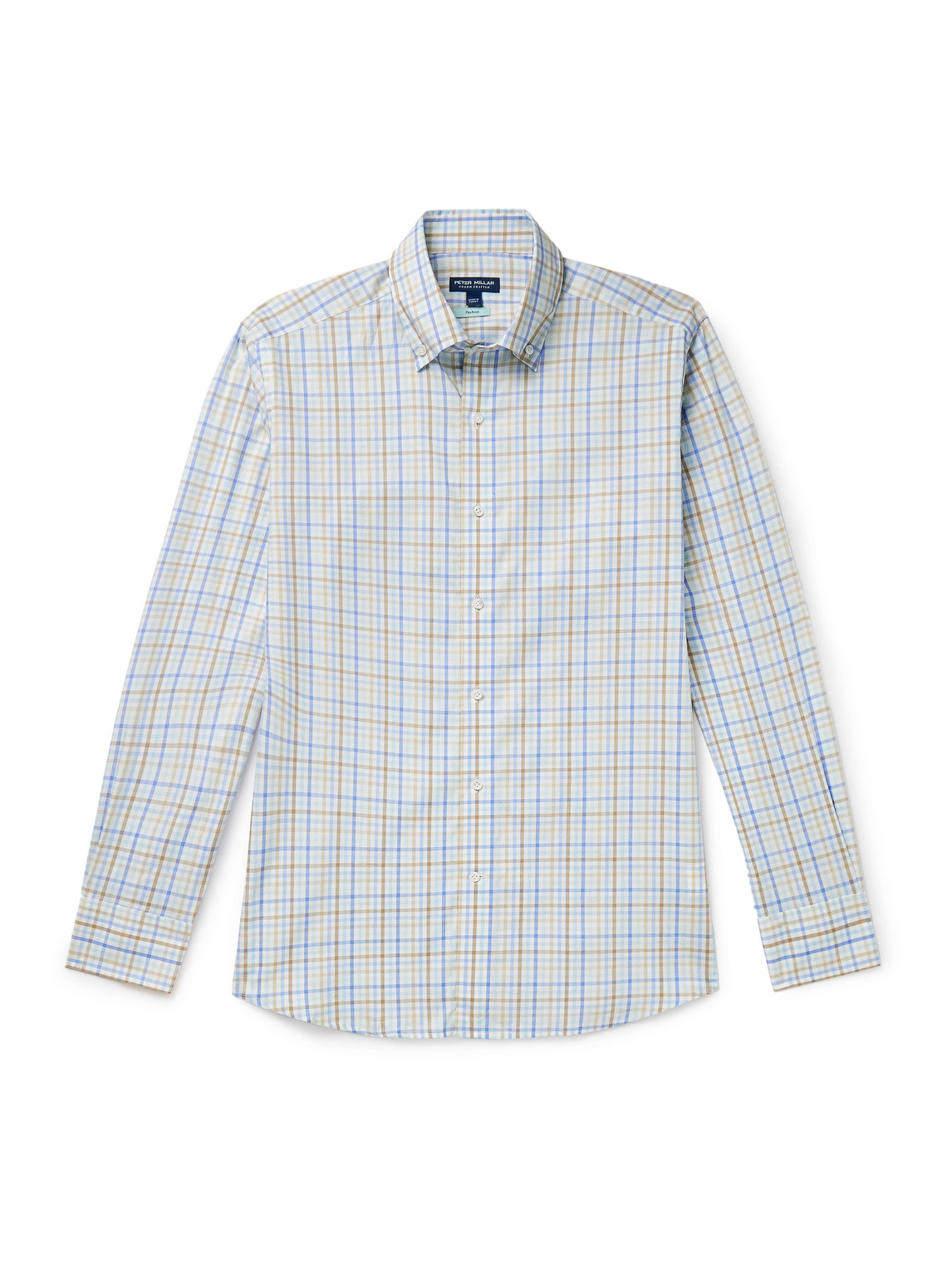 Peter Millar - Brighton Button-Down Collar Checked Cotton-Twill Shirt - Men - Blue - M