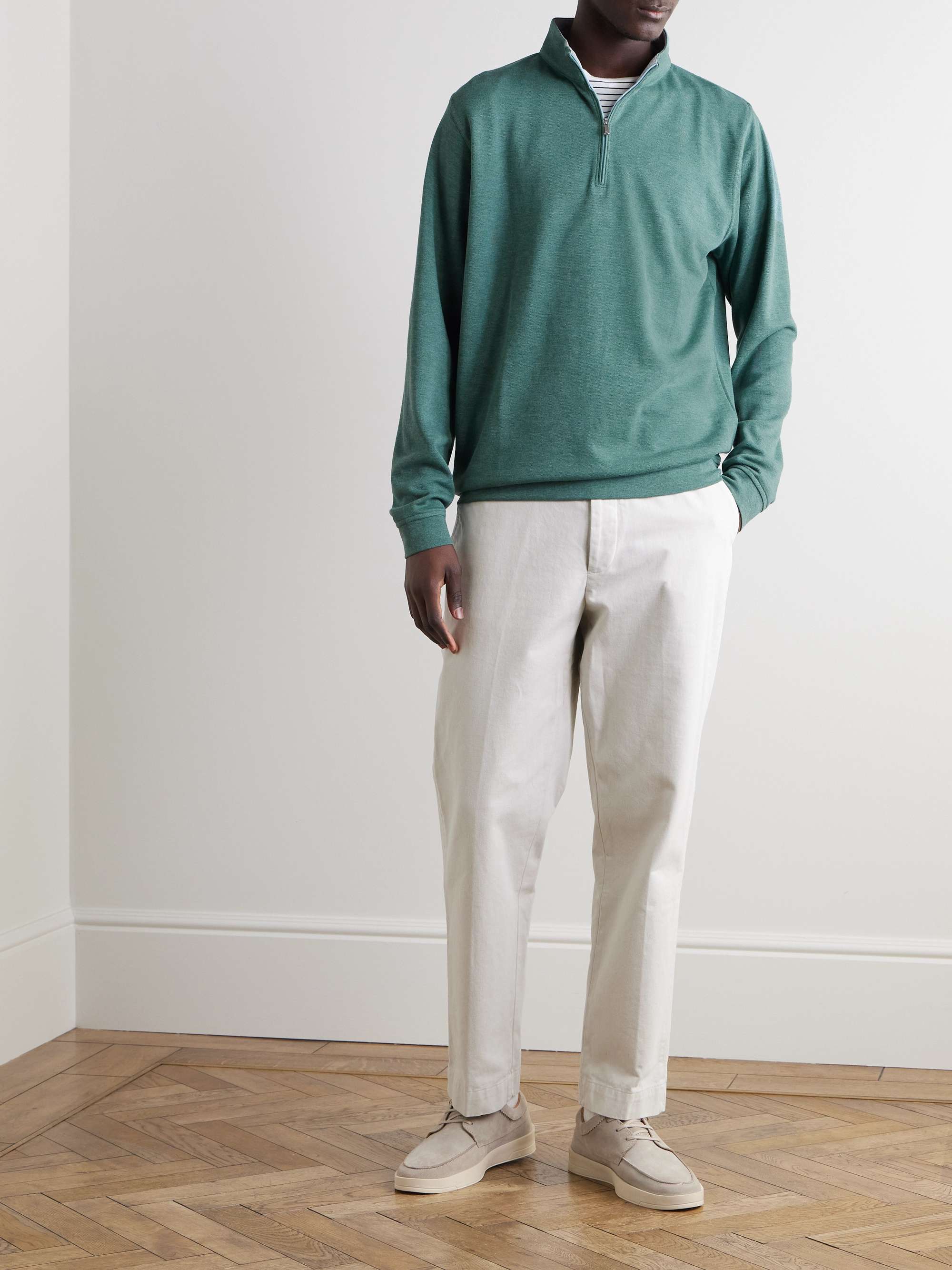 PETER MILLAR Crown Comfort Cotton-Blend Half-Zip Sweater for Men | MR ...
