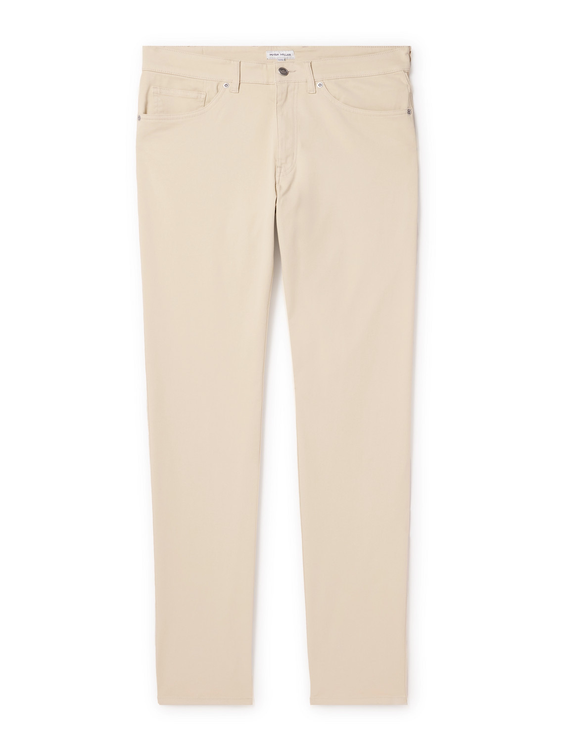 Peter Millar Slim-fit Cotton-blend Sateen Trousers In Neutrals