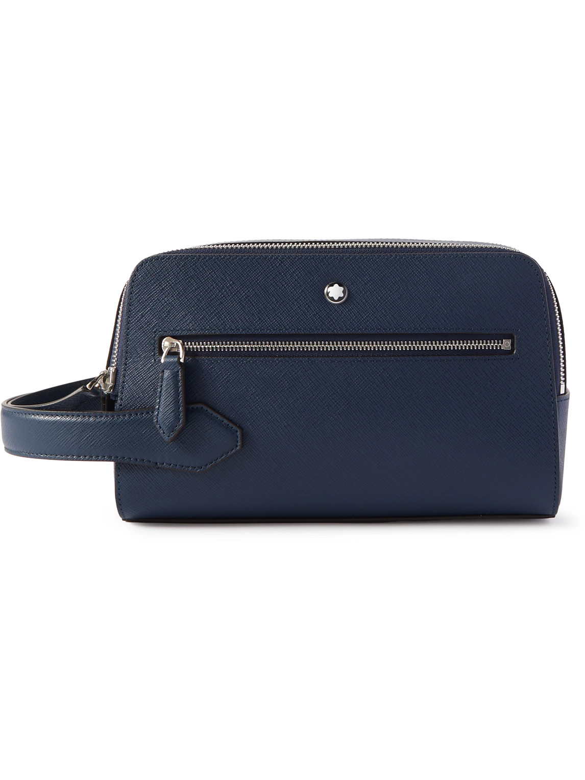 Montblanc Textured-leather Washbag In Blue