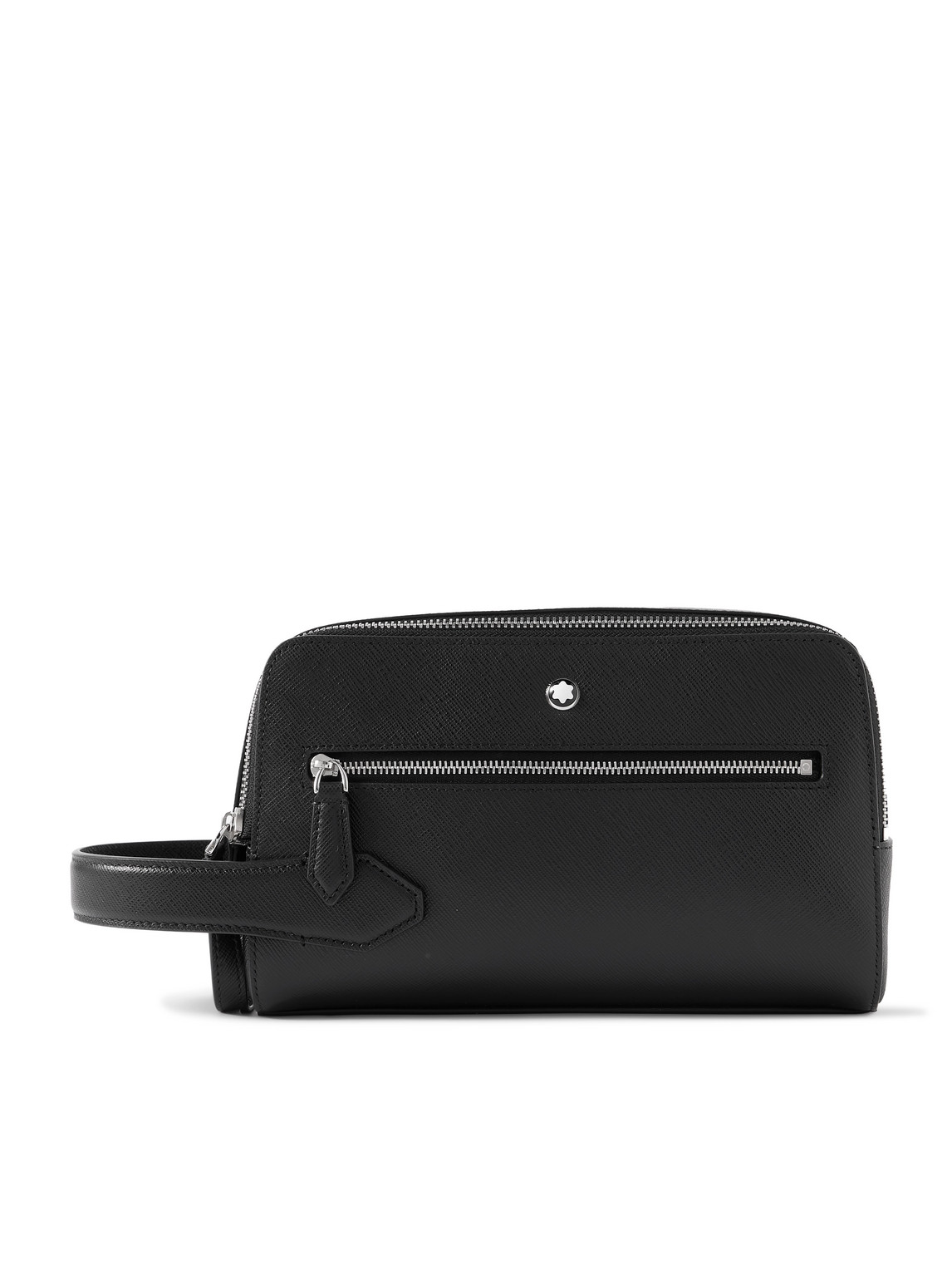 Montblanc Textured-leather Washbag In Black