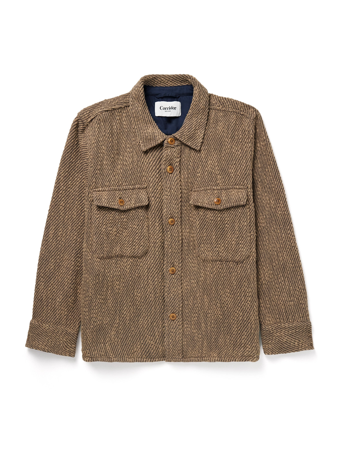 Corridor Leibes Cotton-twill Shirt Jacket In Brown