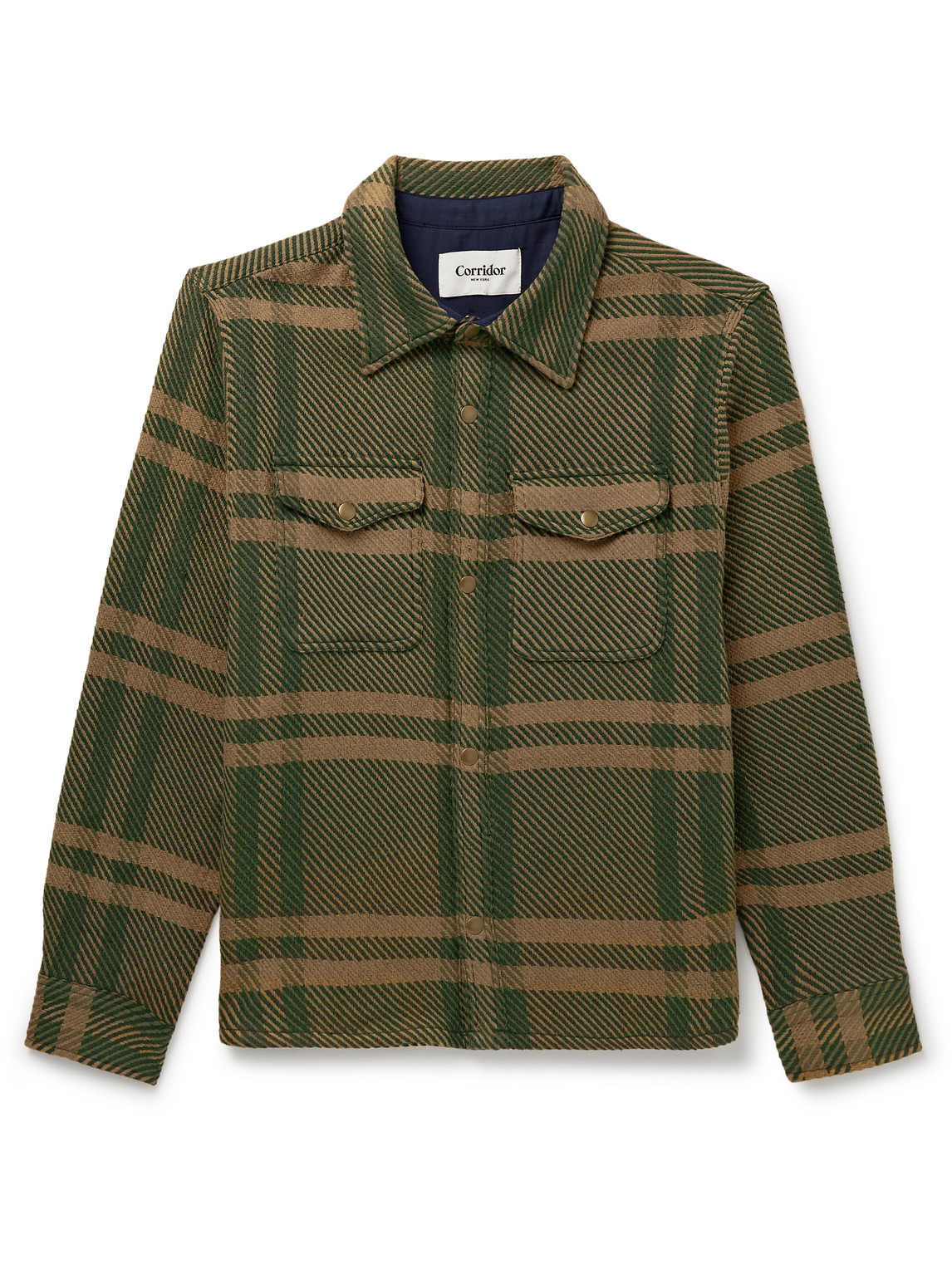 Corridor Checked Cotton-twill Jacket In Green